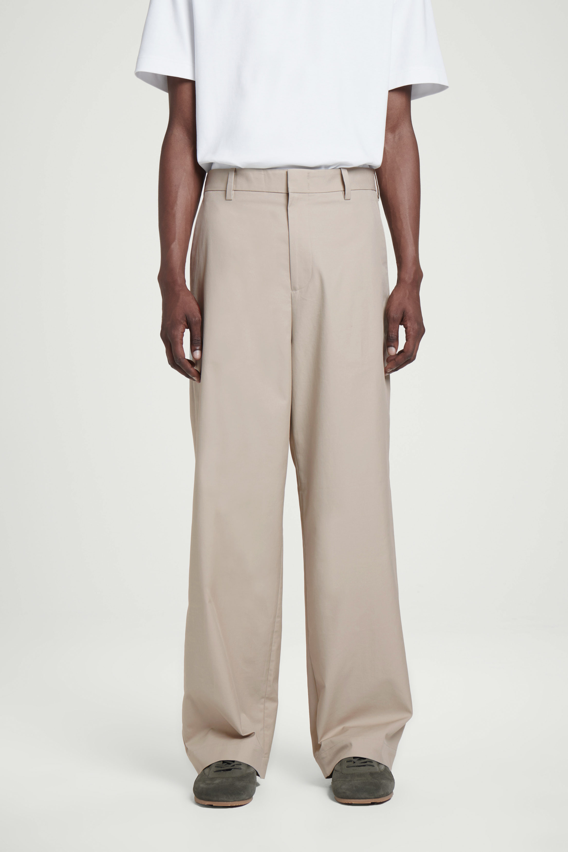 【2plan】Solid one-tuck wide cotton pants 2plan】Solid one-tuck wide cotton pants (2plan/パンツ