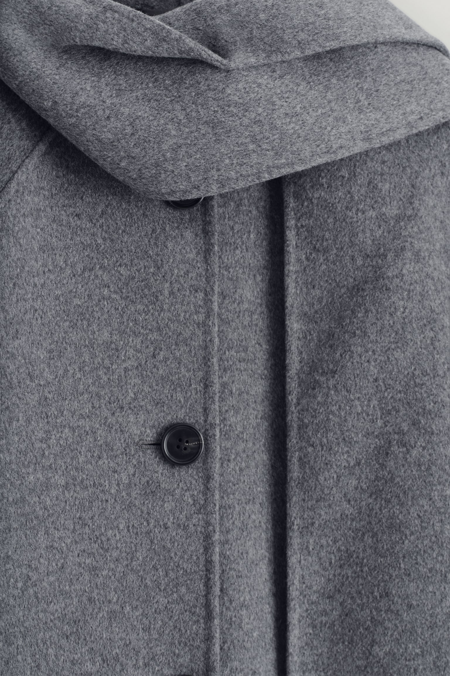 KURZJACKE AUS DOUBLEFACE-WOLLE MIT SCHAL - GRAU/BEIGE/KARIERT/SCHWARZ - 7