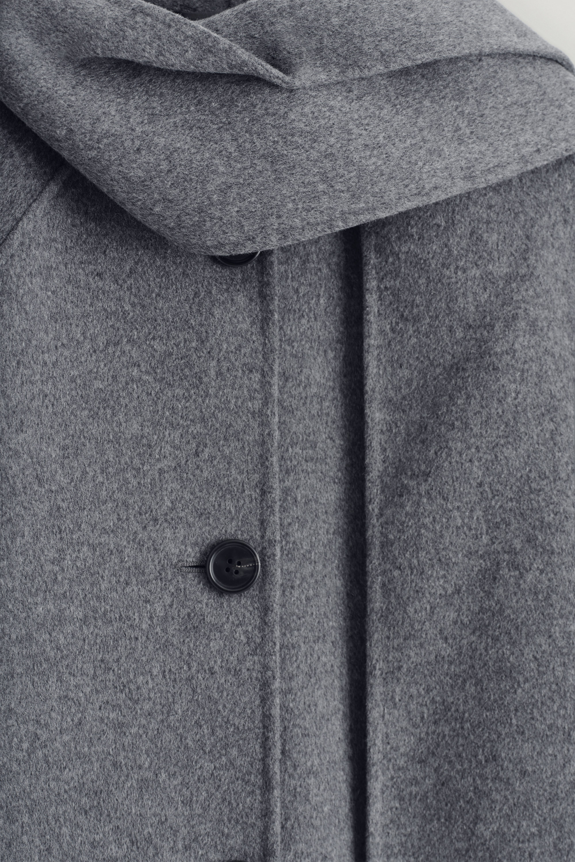 DOUBLE-FACED WOOL SCARF JACKET - GRAY | COS