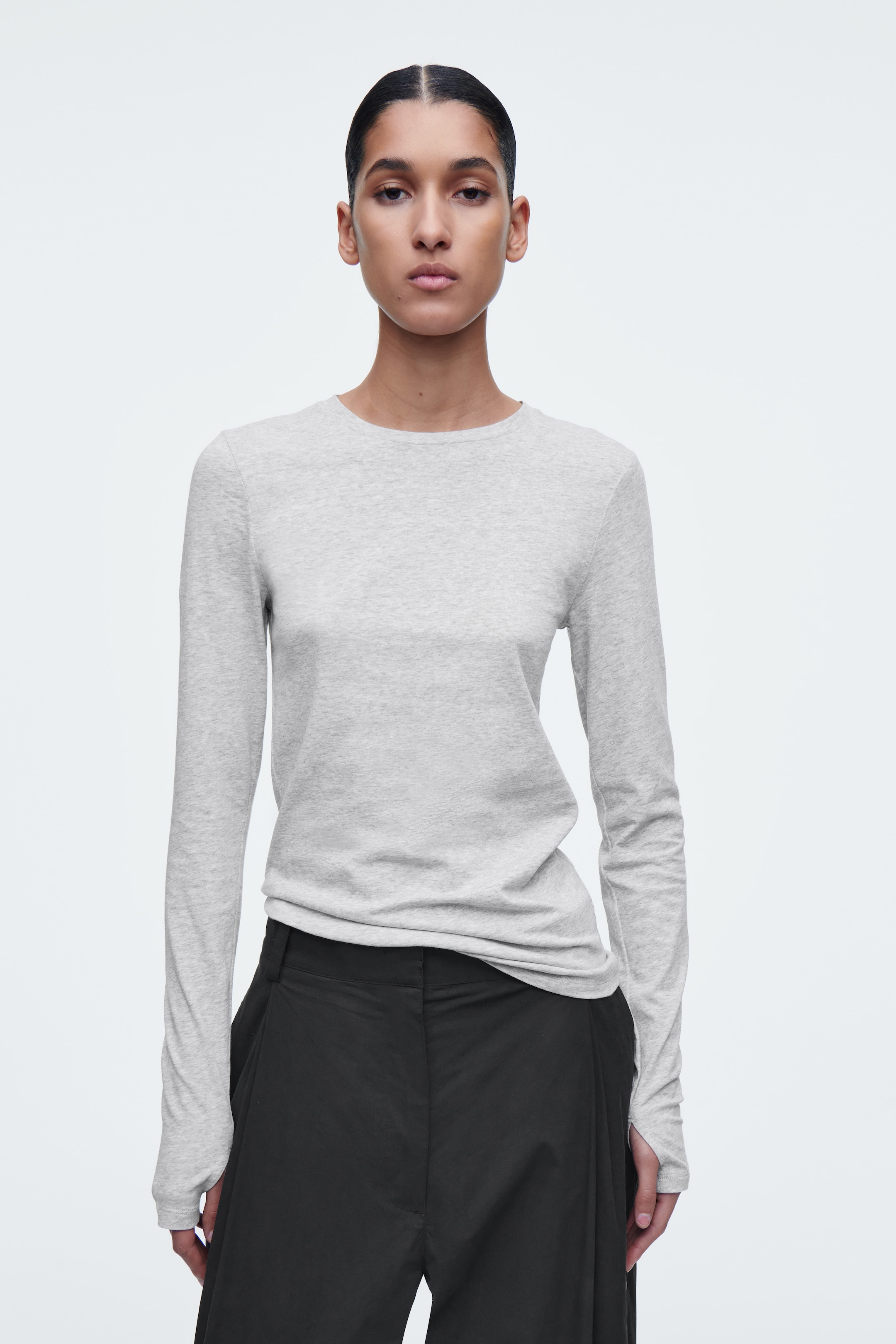 Vezi imaginea mai mare: Bluză subțire, ușoară, cu mâneci lungi - GRI MELANJ - FEMEI | H&M RO 1