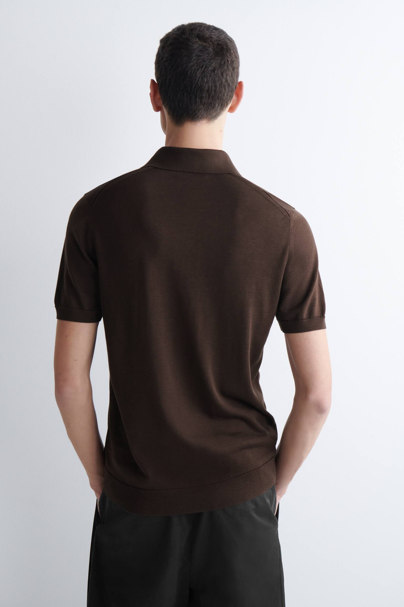 POLO SLIM EN MAILLE DE SOIE - BRUN/BLEU/NOIR - 7