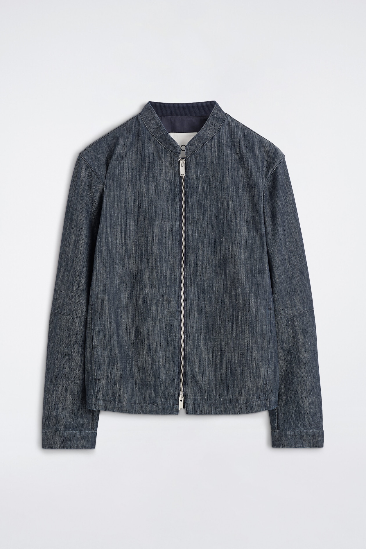 DENIM BOMBER JACKET — SLATE