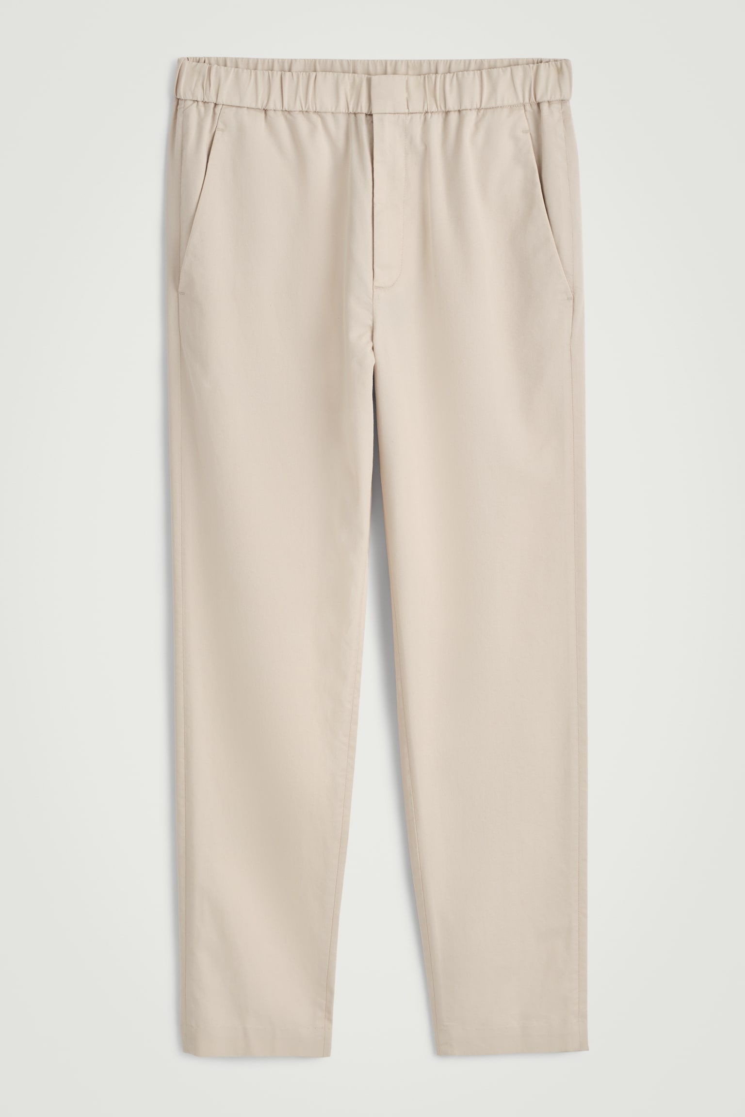 PANTALON FUSELÉ EN SERGÉ - BEIGE/NOIR - 2