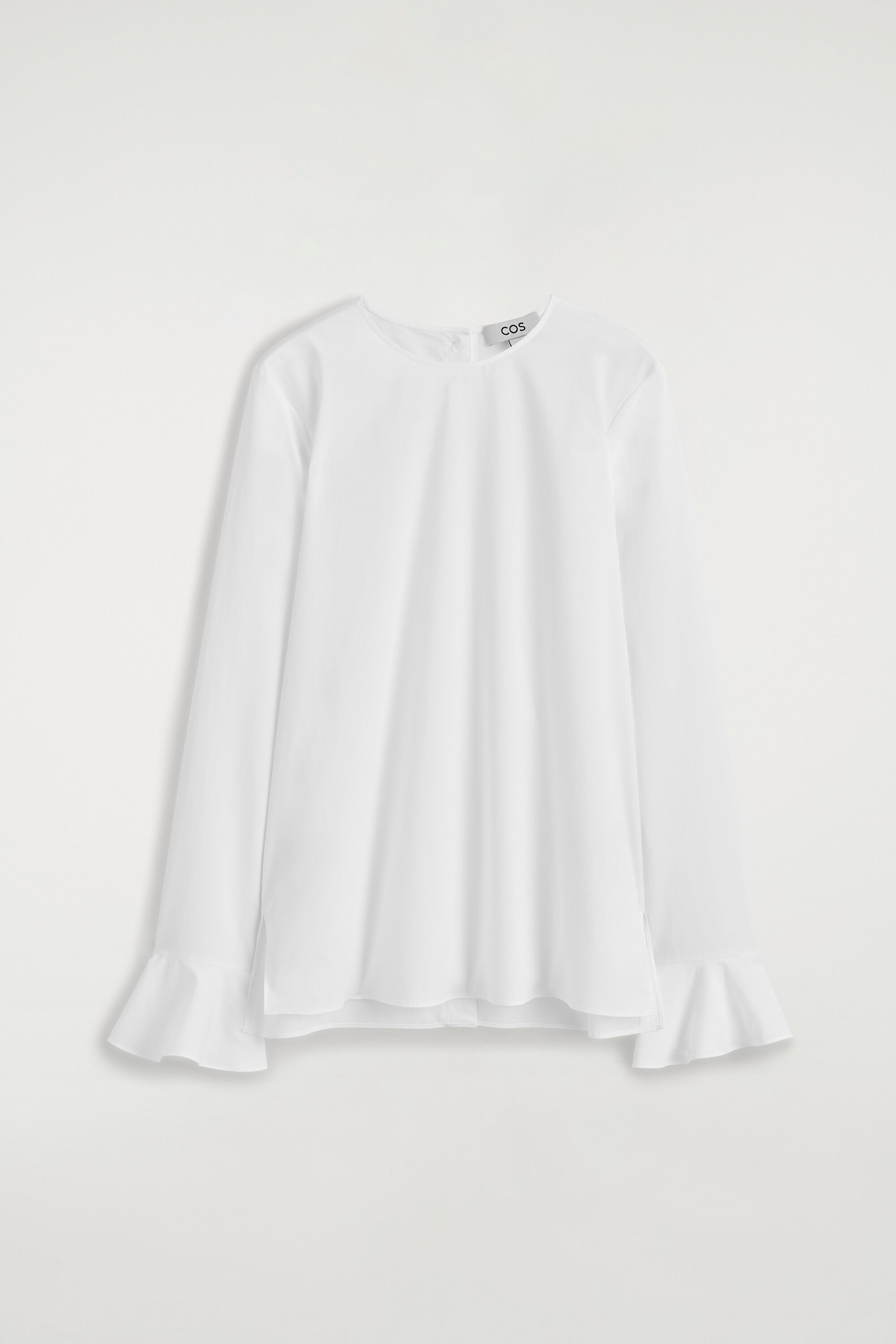 Flared-cuff Cotton Blouse