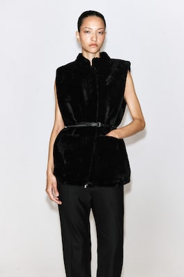 SHEARLING GILET — CARBON 2