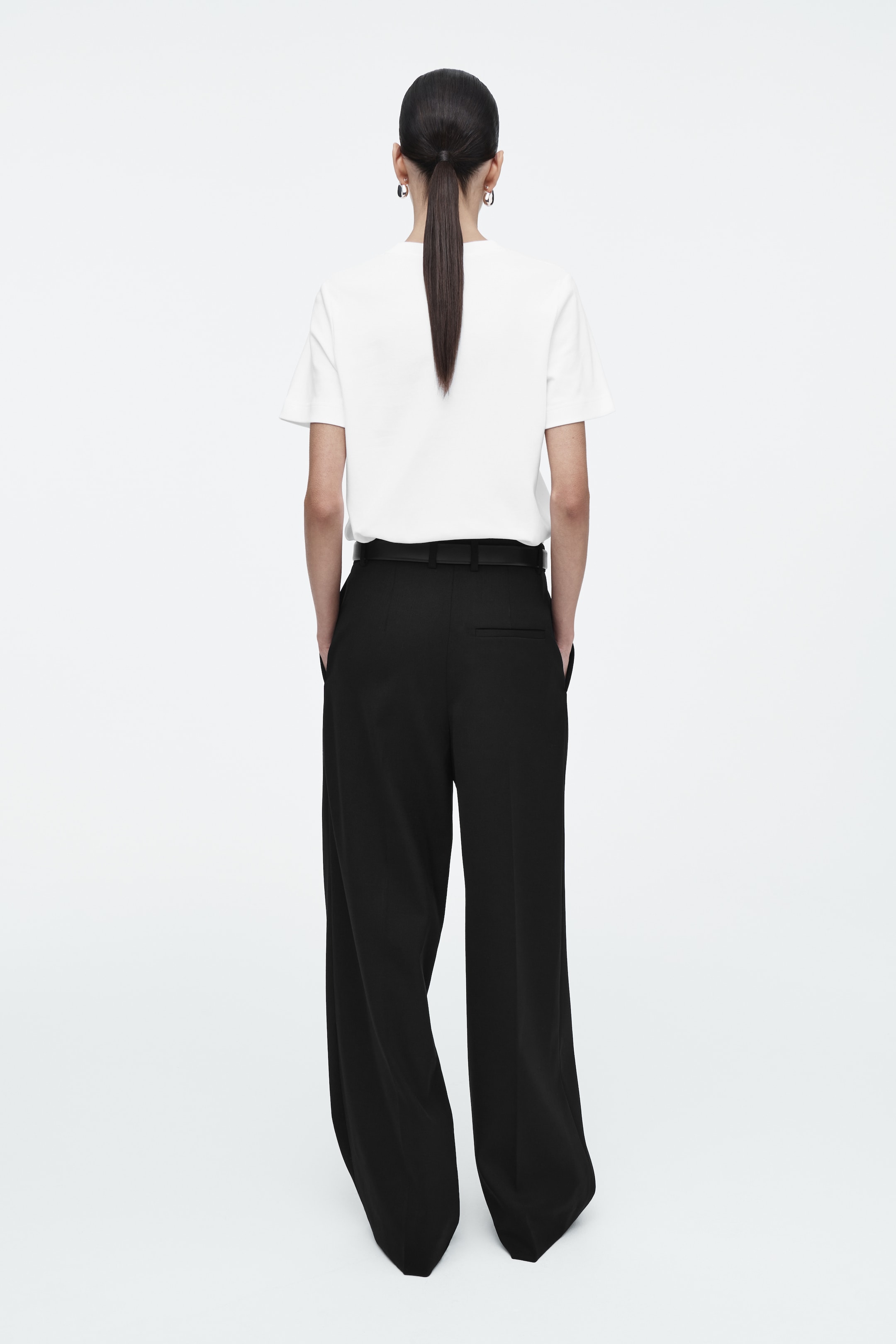 Grösseres Bild ansehen: LOCKERE ELEGANTE WOLLHOSE MIT WEITEM BEIN - SCHWARZ - DAMEN | H&M CH 3
