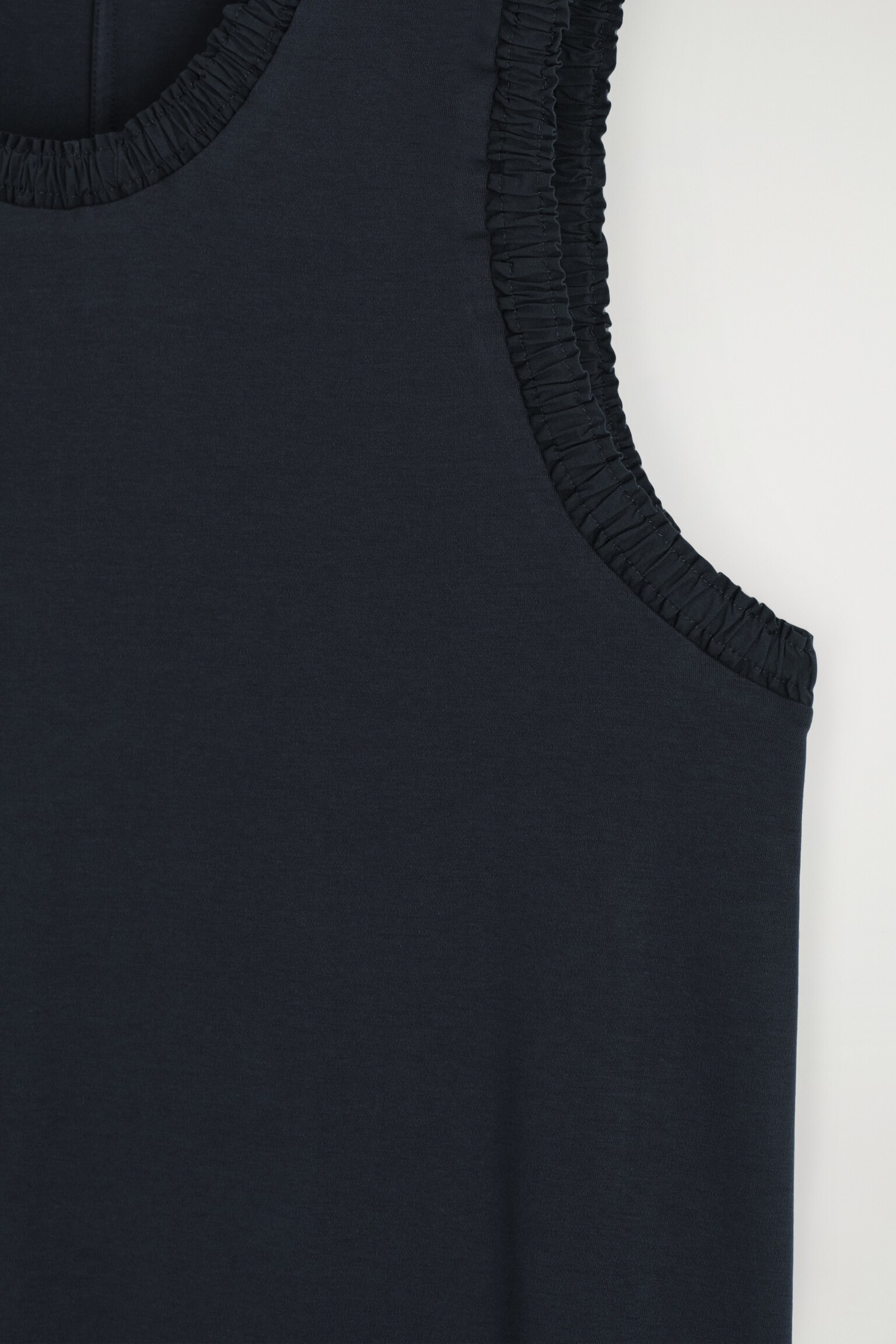 VESTIDO MIDI DE ALGODÓN CON VOLANTES - AZUL MARINO/BLANCO - 6