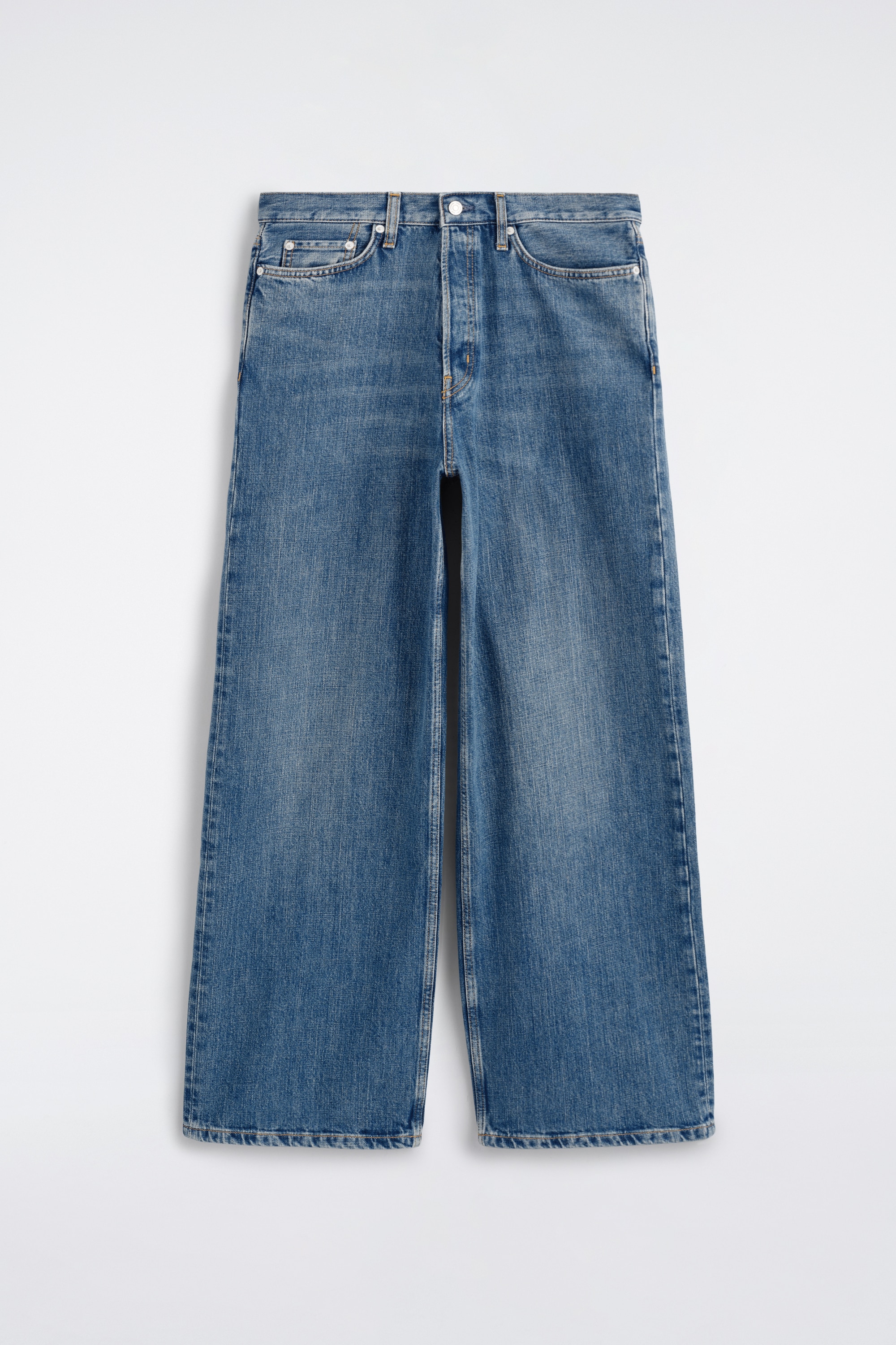 FOLD - VAQUEROS WIDE LEG RELAXED FIT - AZUL/HUESO