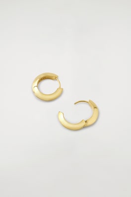 FACETED MINI HOOP EARRINGS — GOLD 2