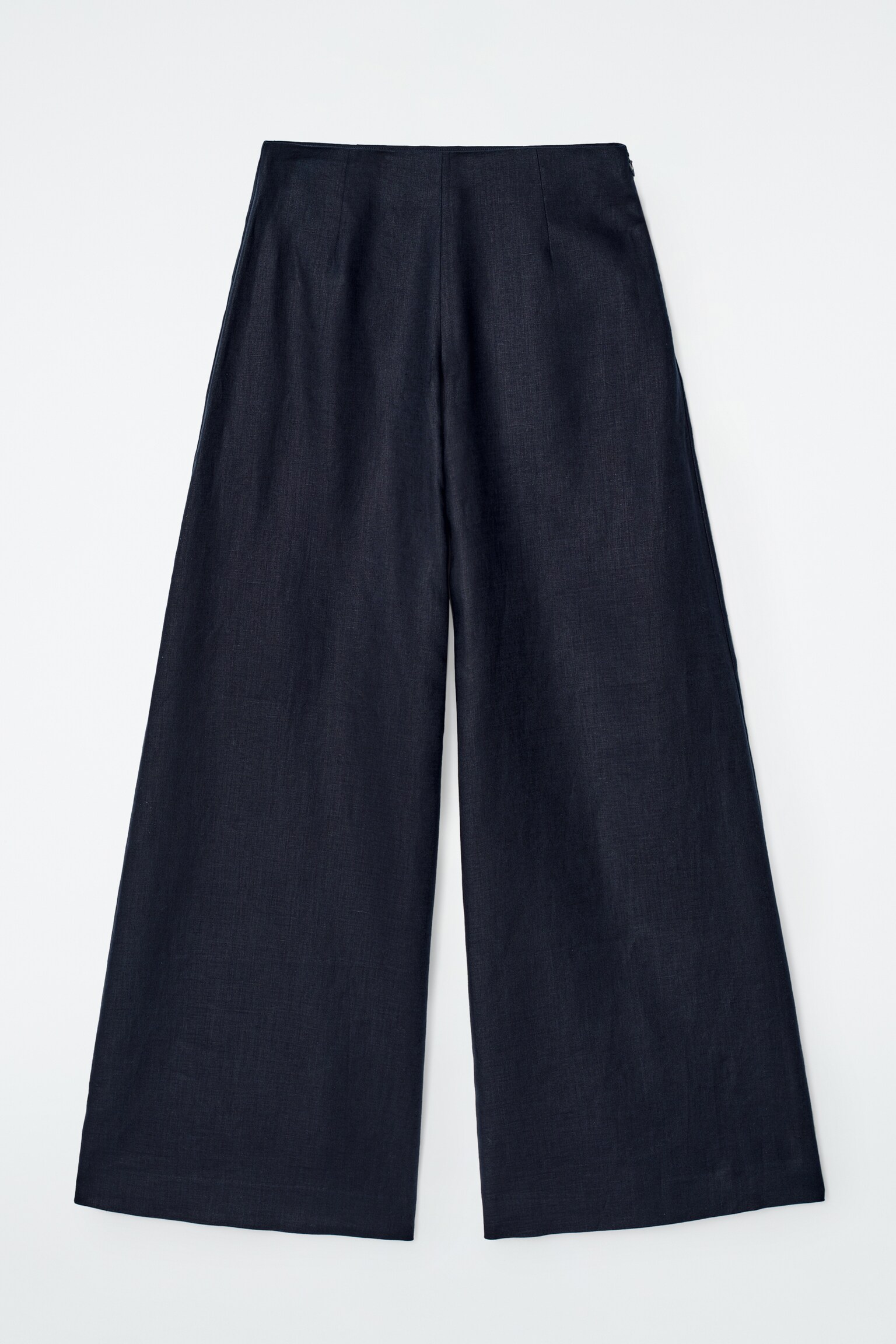 Pantaloni largi din in - MARINĂ/PORTOCALIU