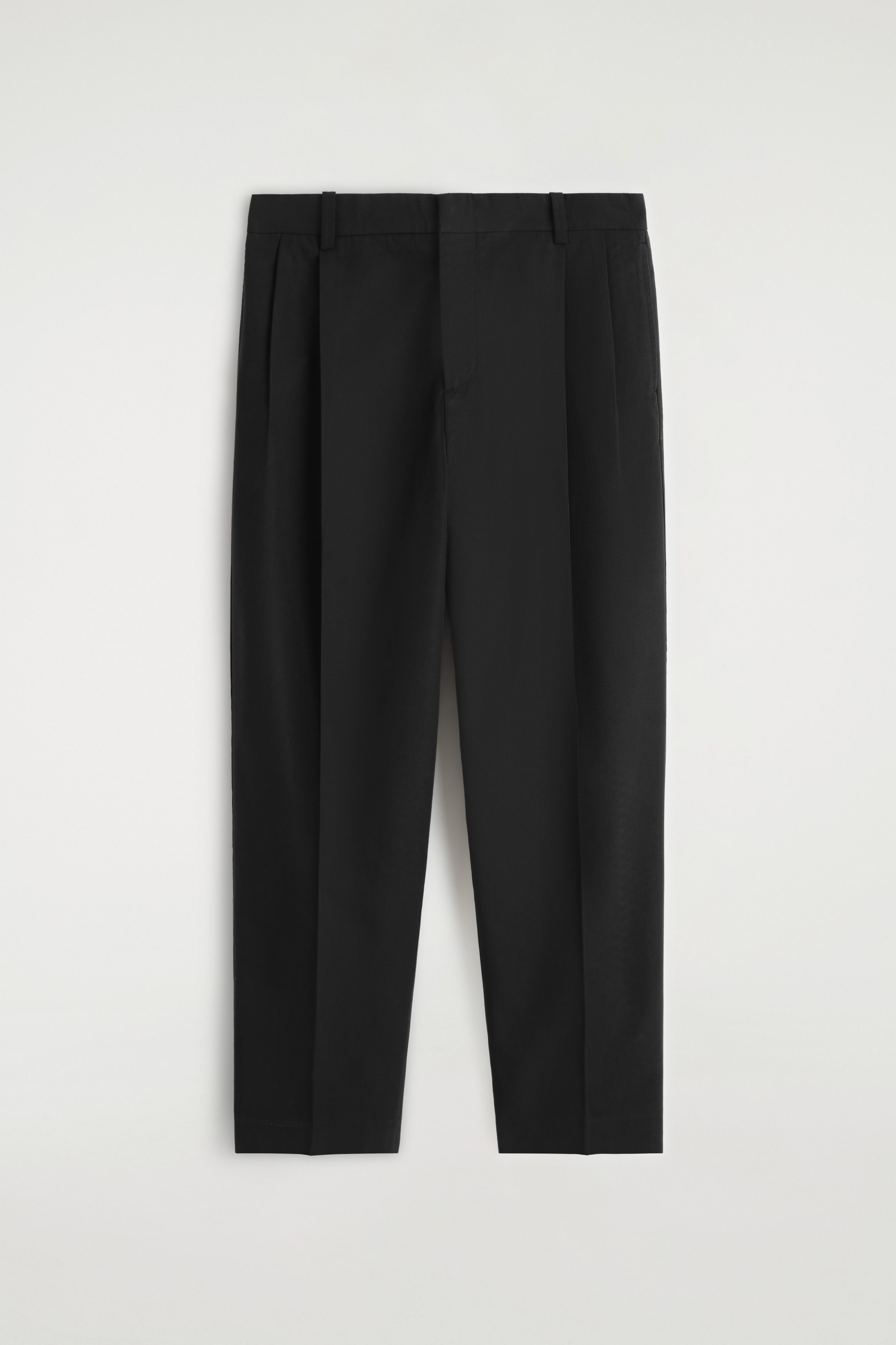 COTTON WIDE-LEG CHINOS - BLACK | COS