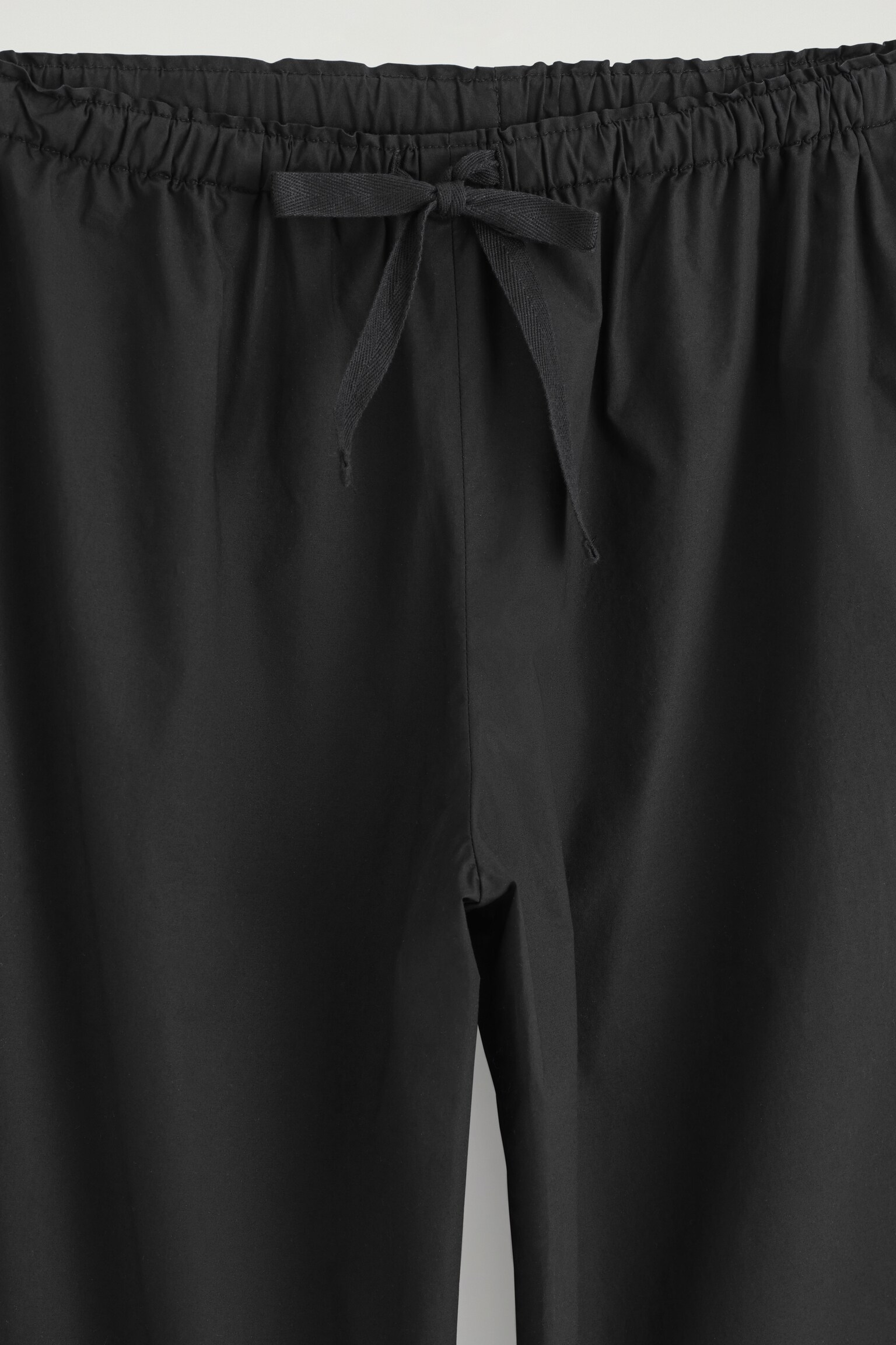 DRAWSTRING COTTON TROUSERS - BLACK/WHITE - 3