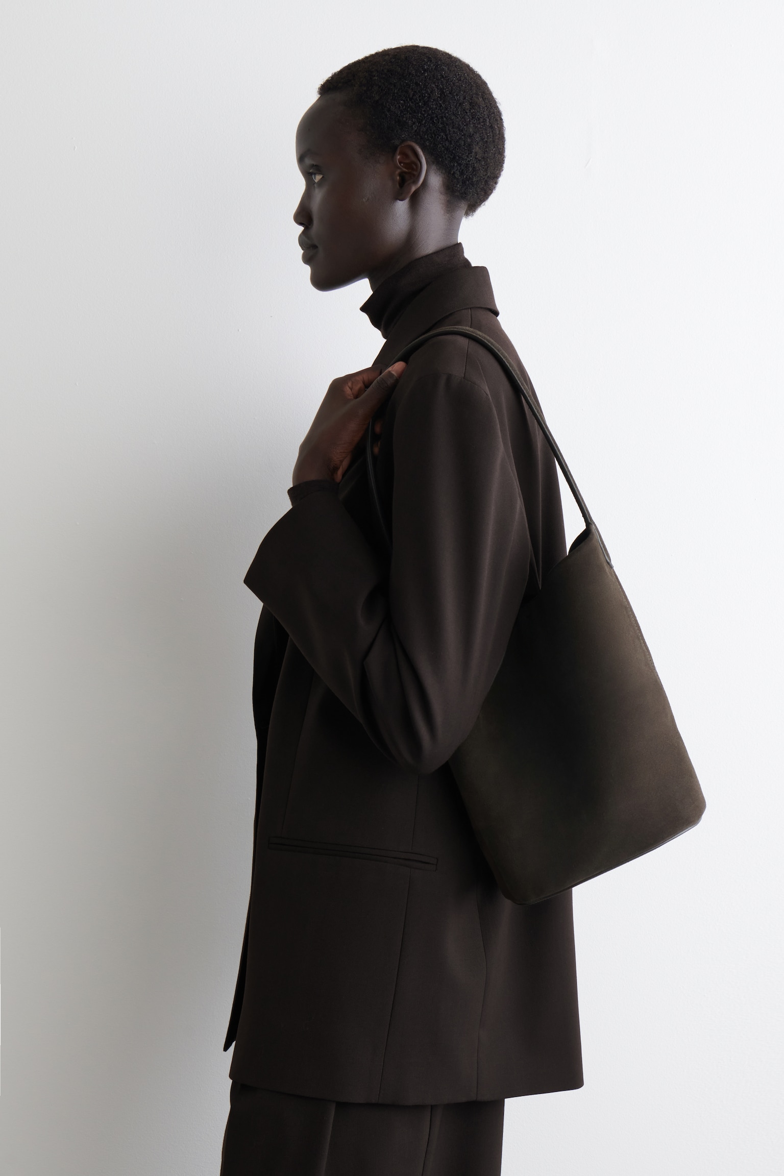 PARADIGM MINI TOTE BAG - SUEDE - DARK BROWN