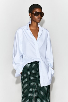GEOMETRIC-PRINT CROPPED FLARED PANTS — GREEN / PRINTED 2