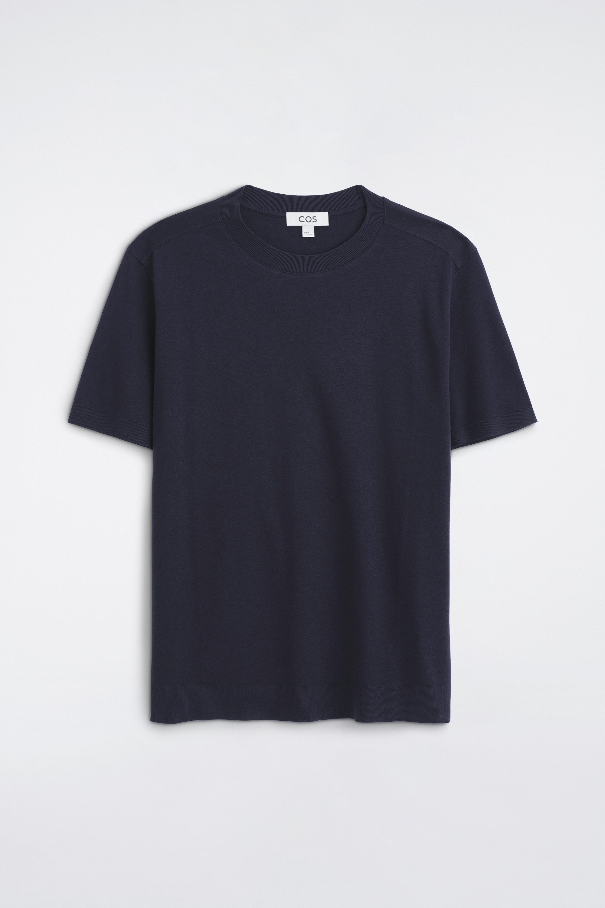 CAMISETA SLIM FIT DE TEJIDO INTERLOCK - AZUL MARINO