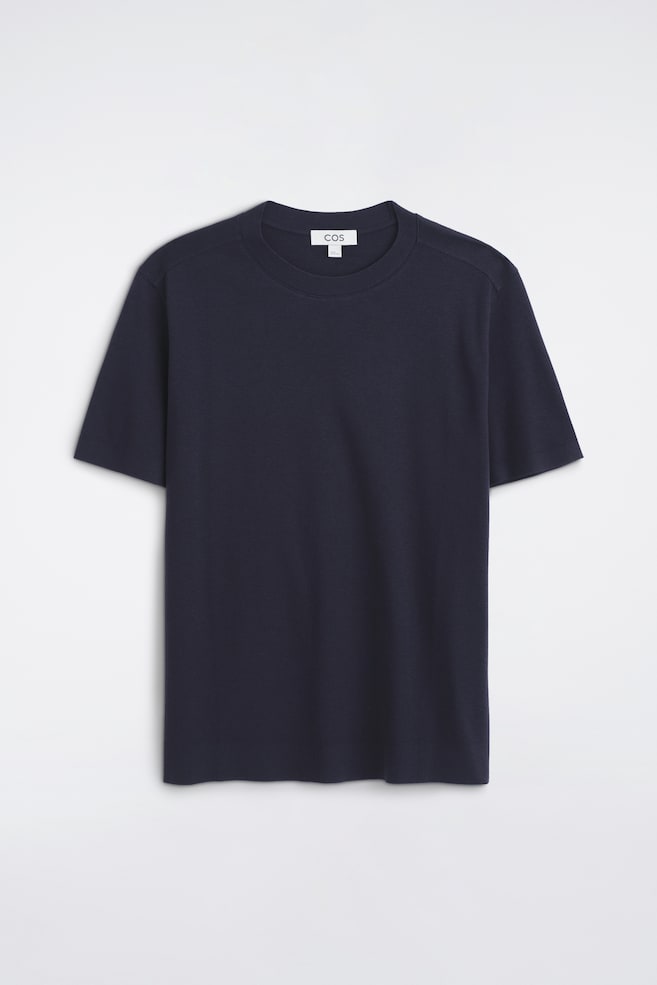 T-SHIRT SLIM IN JERSEY INTERLOCK E MODAL - BLU NAVY/ANTRACITE MÉLANGE - 1