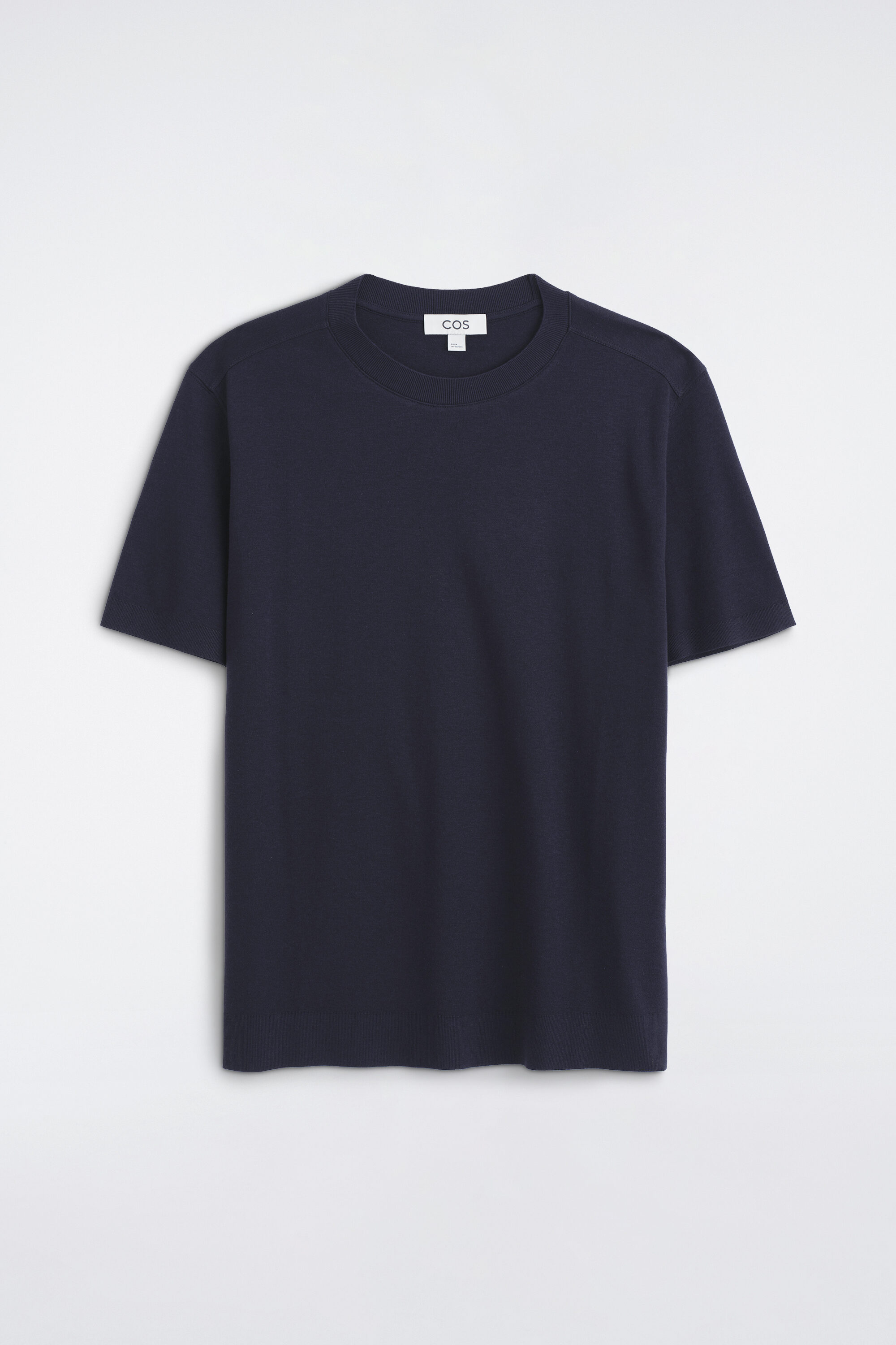 Navy Tee, Taupe Poplin