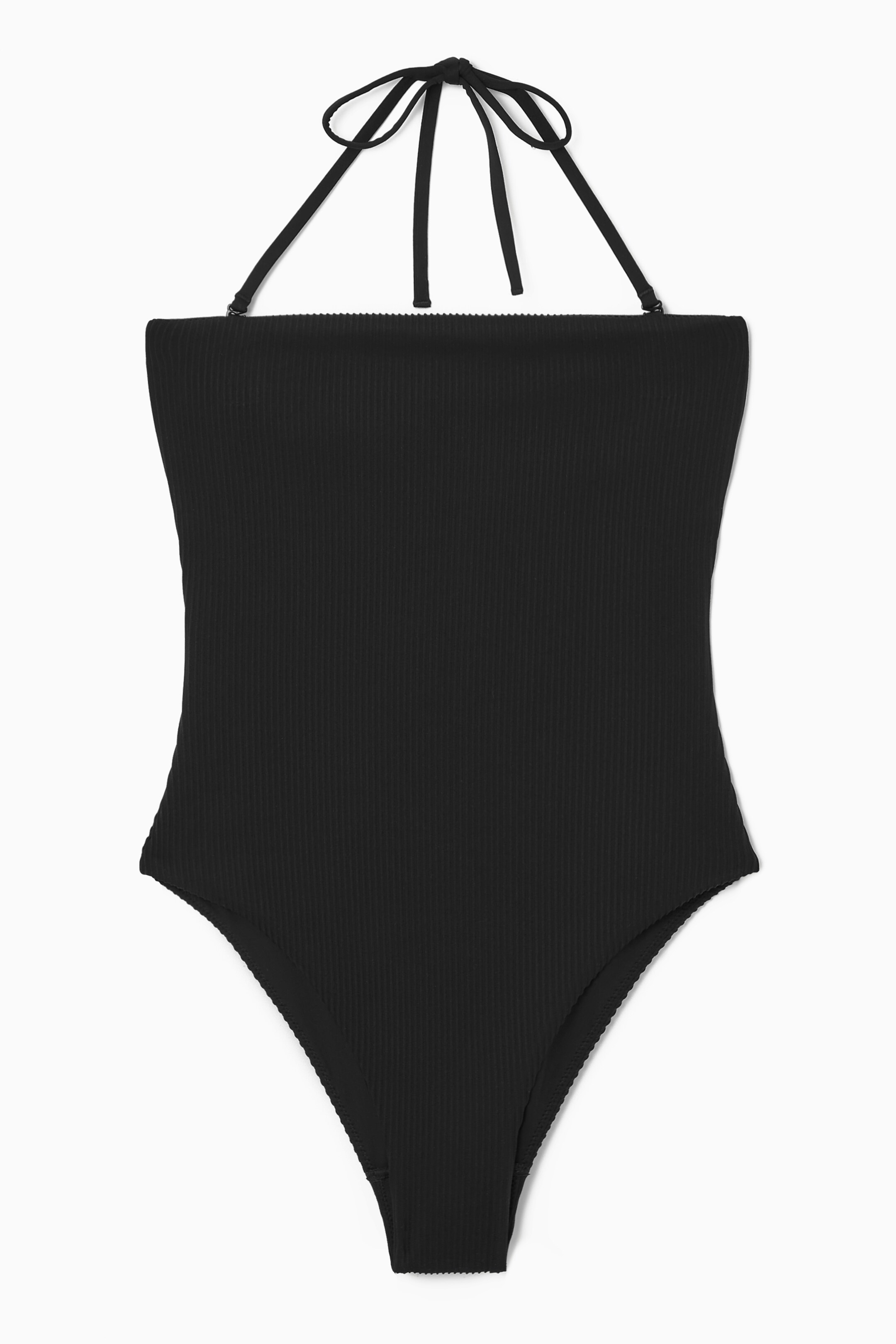 Ingrandisci l'immagine: RIBBED BANDEAU SWIMSUIT - BLACK - DONNA | H&M CH 1