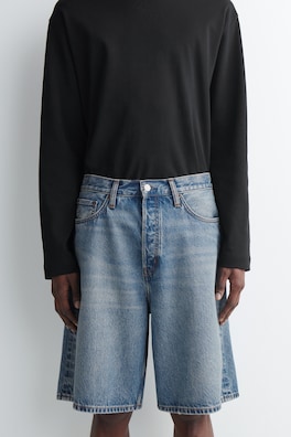 RIDER RELAXED-FIT DENIM SHORTS — BLUE 4