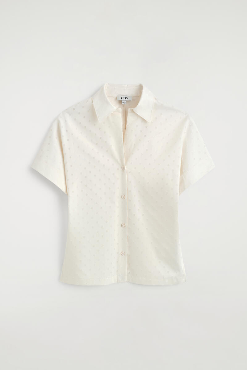 Polka-Dot Jacquard Cotton Shirt