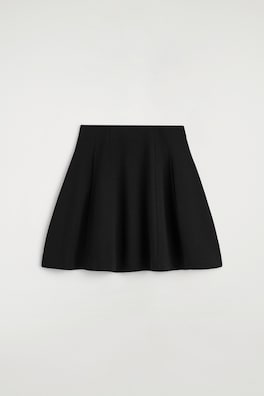 SCULPTED PANELED JERSEY MINI SKIRT — BLACK 6