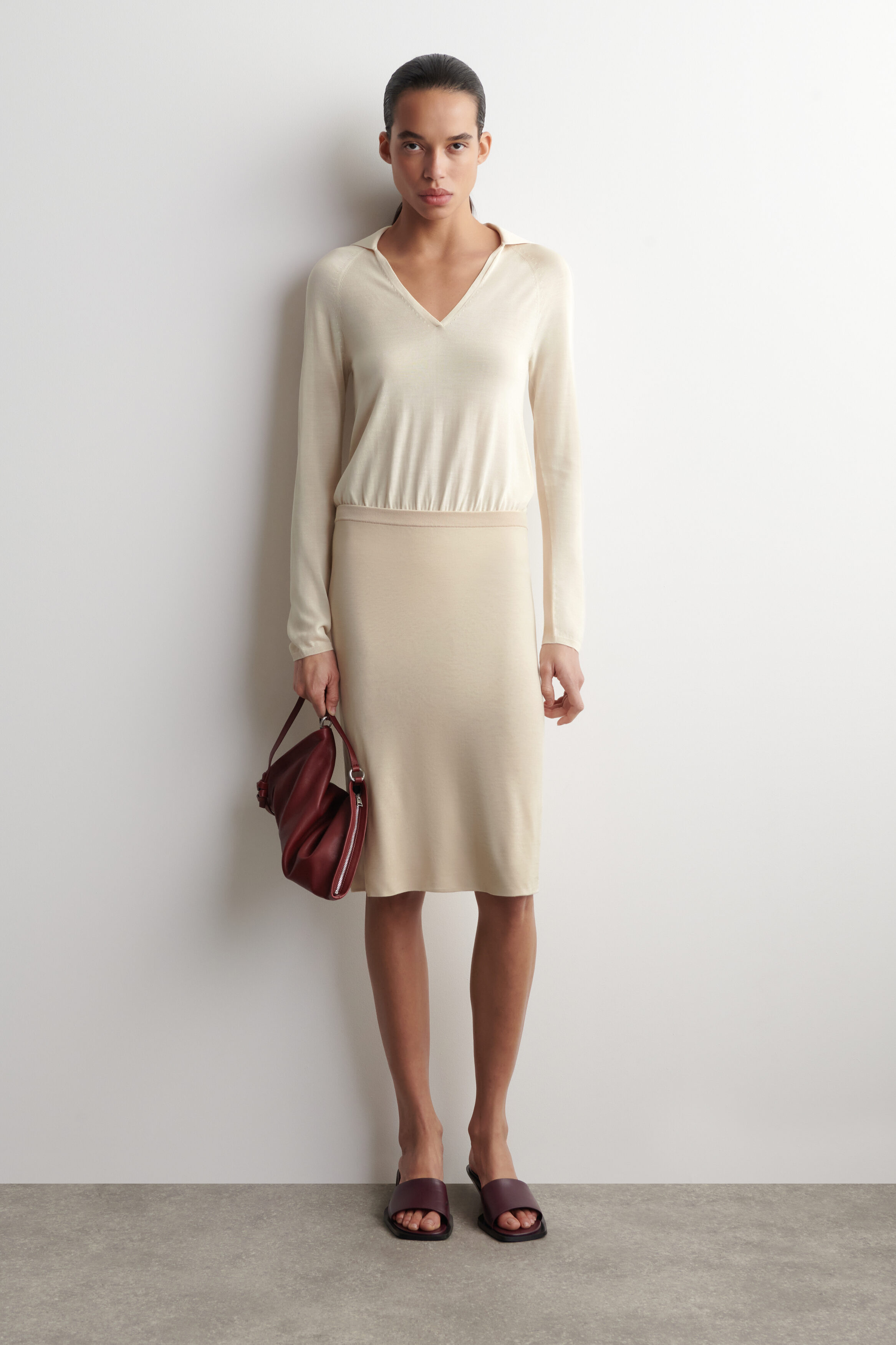 SHEER KNITTED SILK-CASHMERE BODYSUIT - thumbnail 2