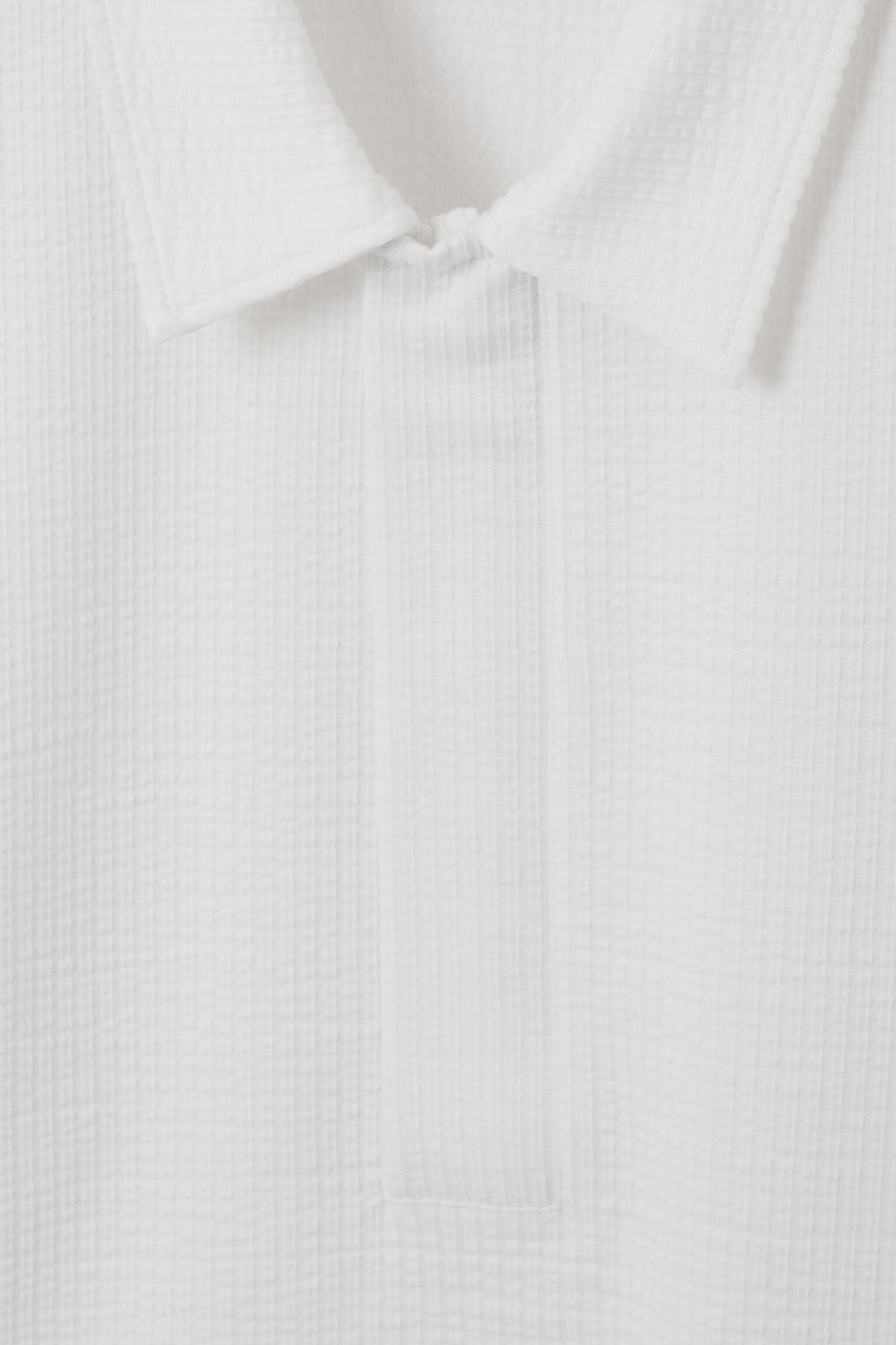 SEERSUCKER HALF-ZIP POLO SHIRT - WHITE/LIGHT BLUE - 2