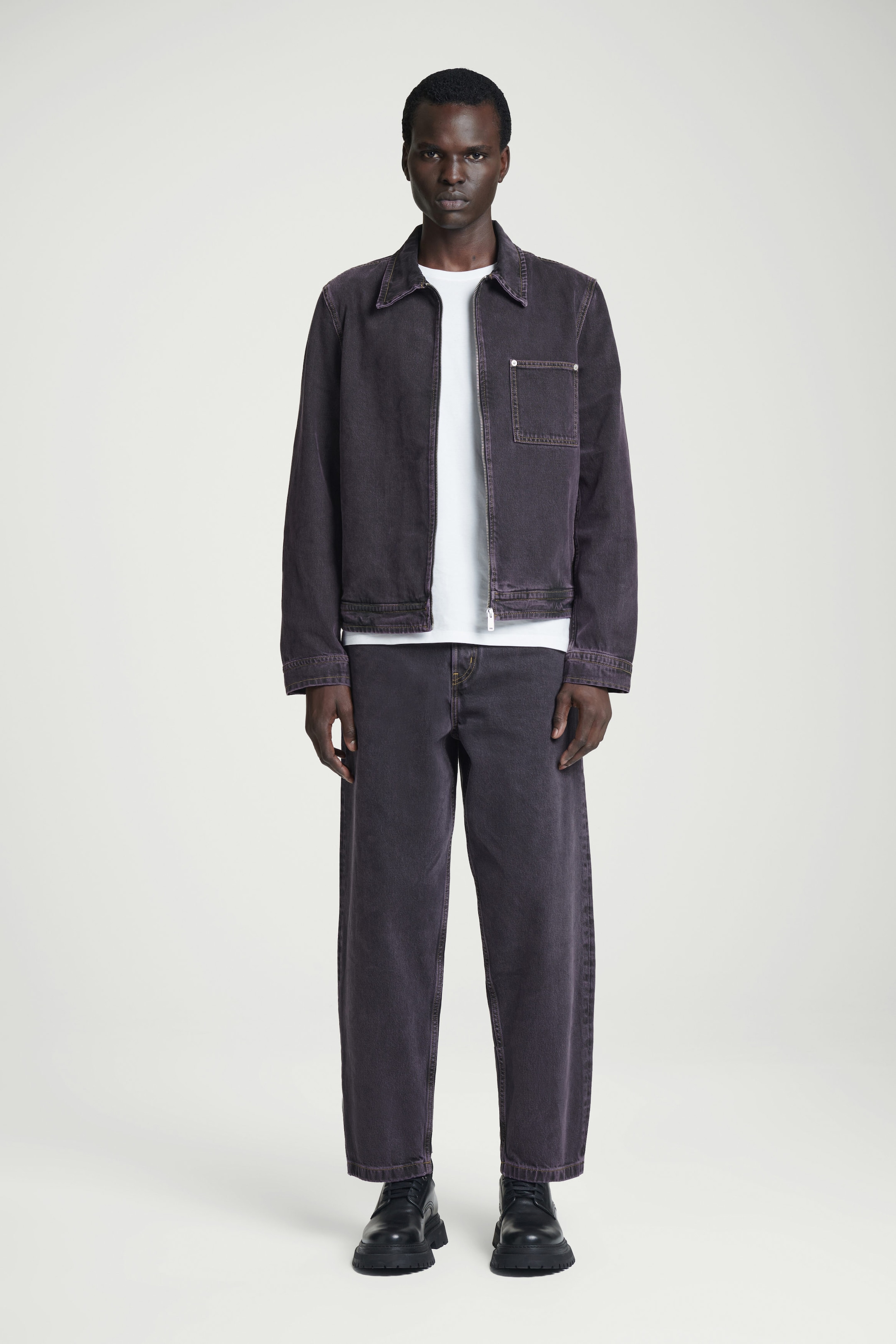 BOXY DENIM ZIP-UP JACKET