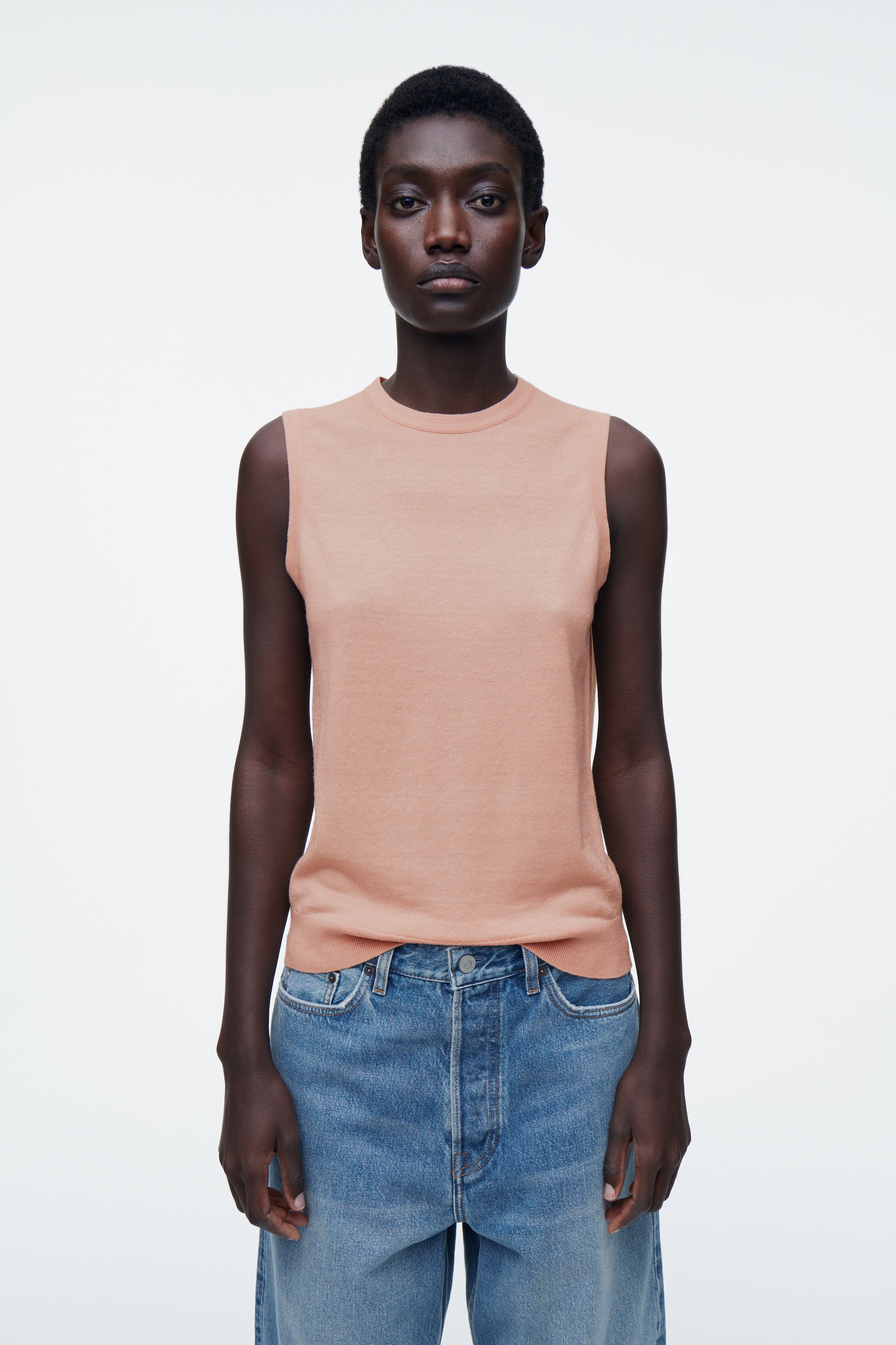 Ver imagen más grande: TOP EN MEZCLA DE LINO Y LANA MERINO - ROSA EMPOLVADO - MUJER | H&M ES 1