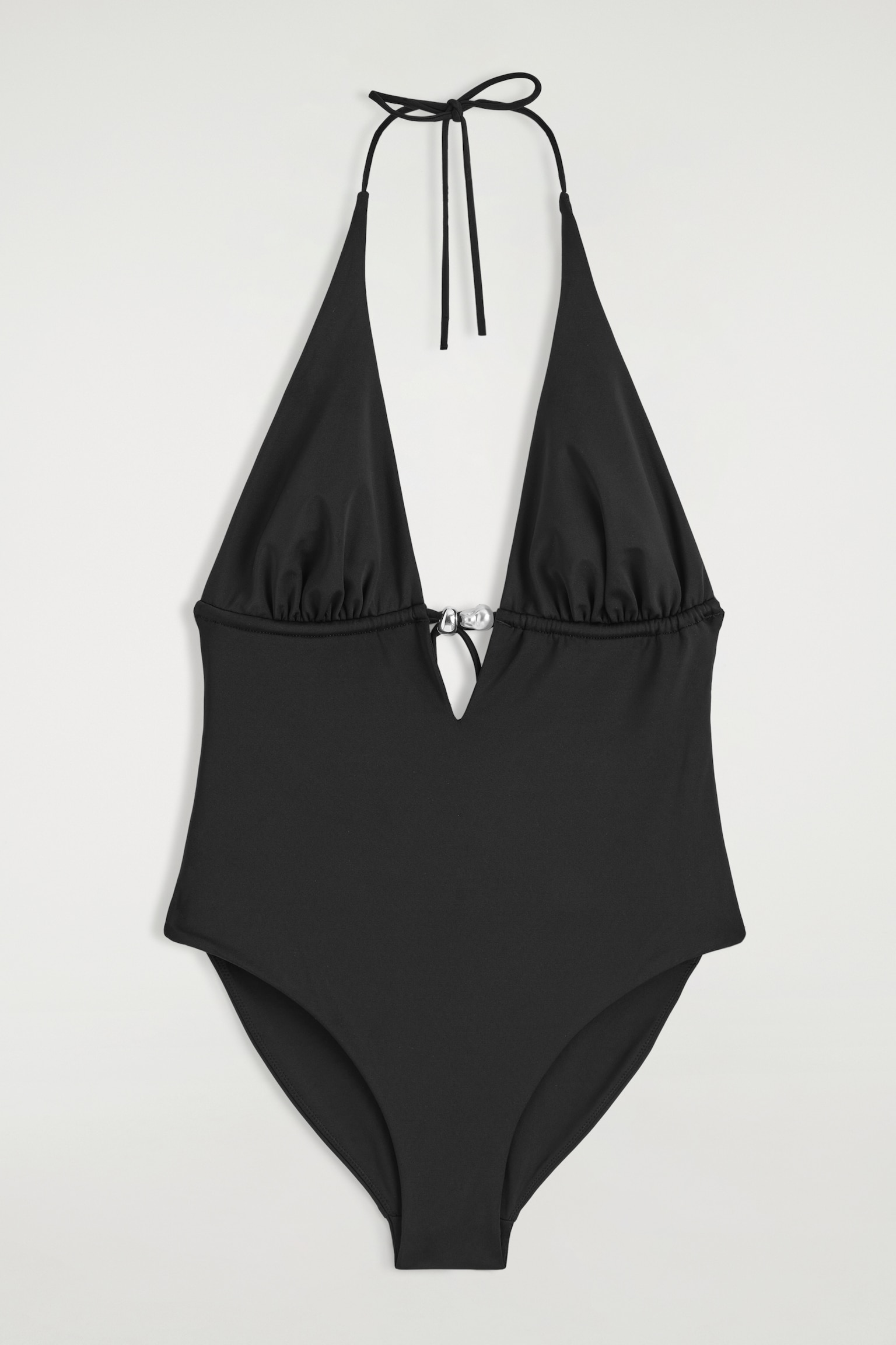 EMBELLISHED PLUNGE-NECK SWIMSUIT - BLACK - 2