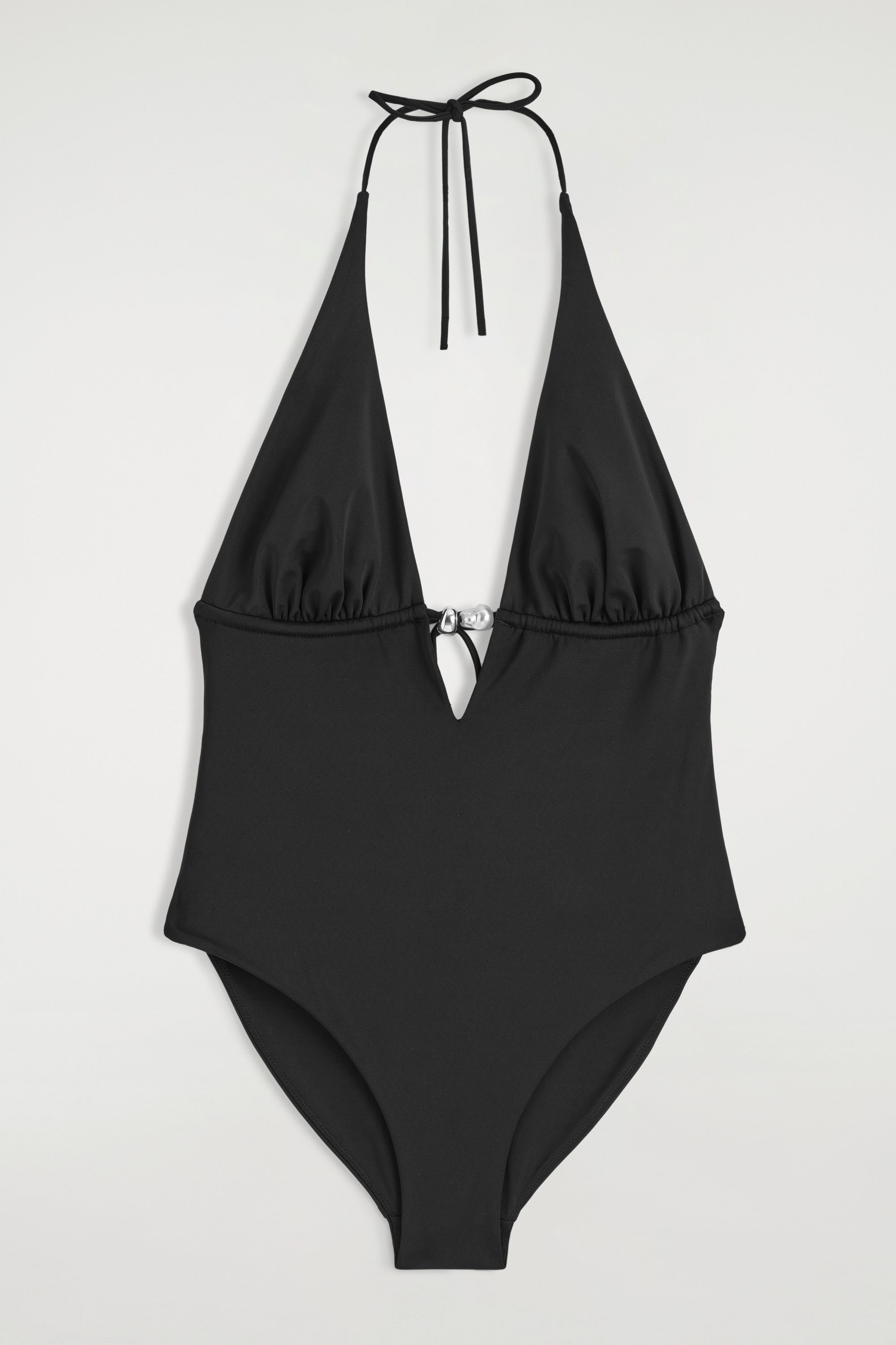 SQUARE-NECK RIBBED SWIMSUIT - BLACK | COS