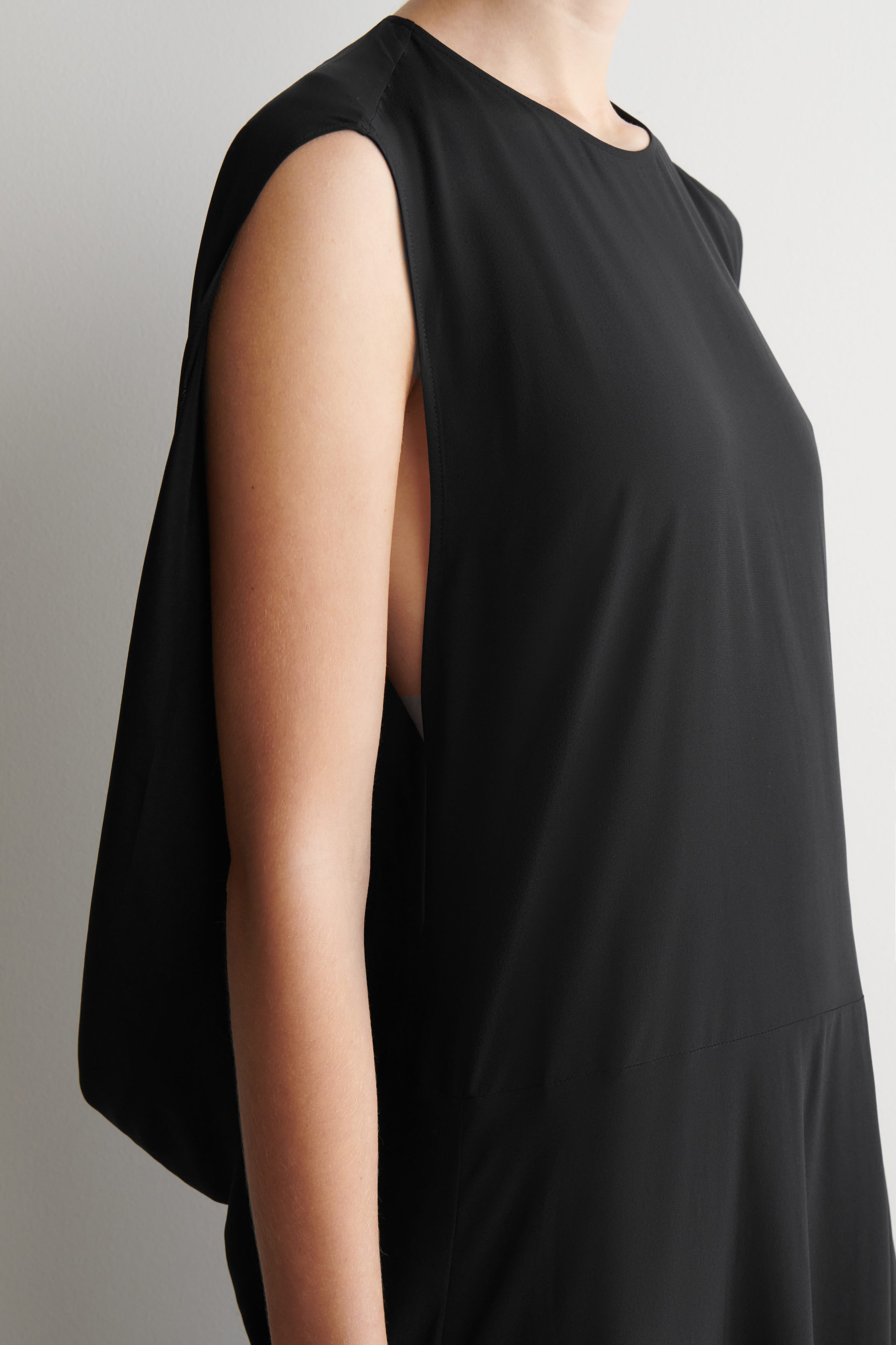 DRAPED SILK MAXI DRESS