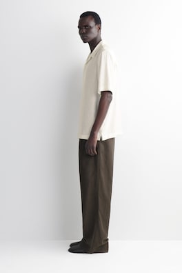 CAMP-COLLAR JACQUARD SHIRT — CREAM 2
