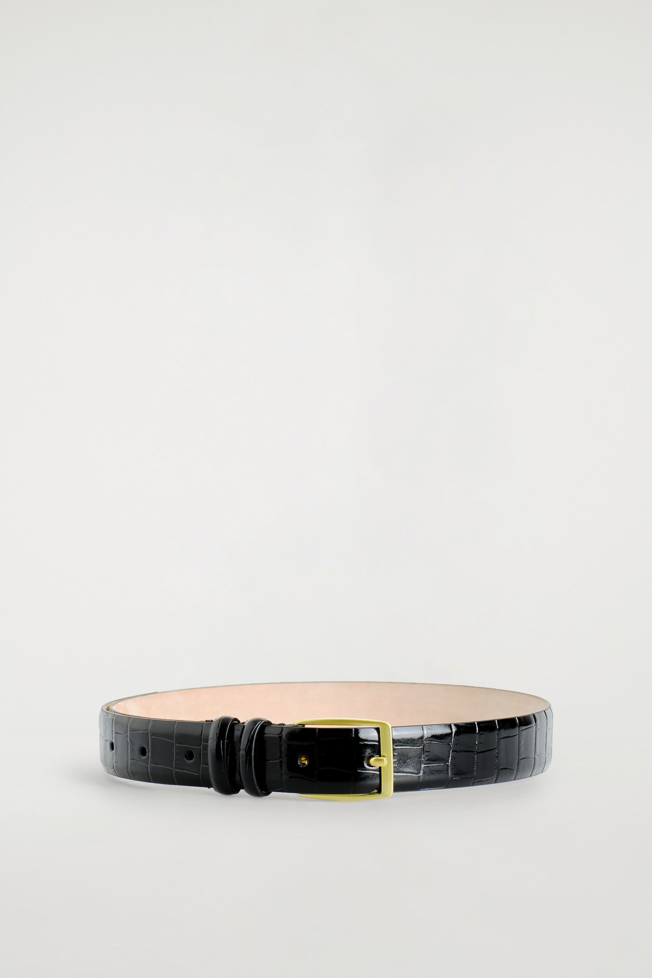 CROC-EFFECT LEATHER BELT