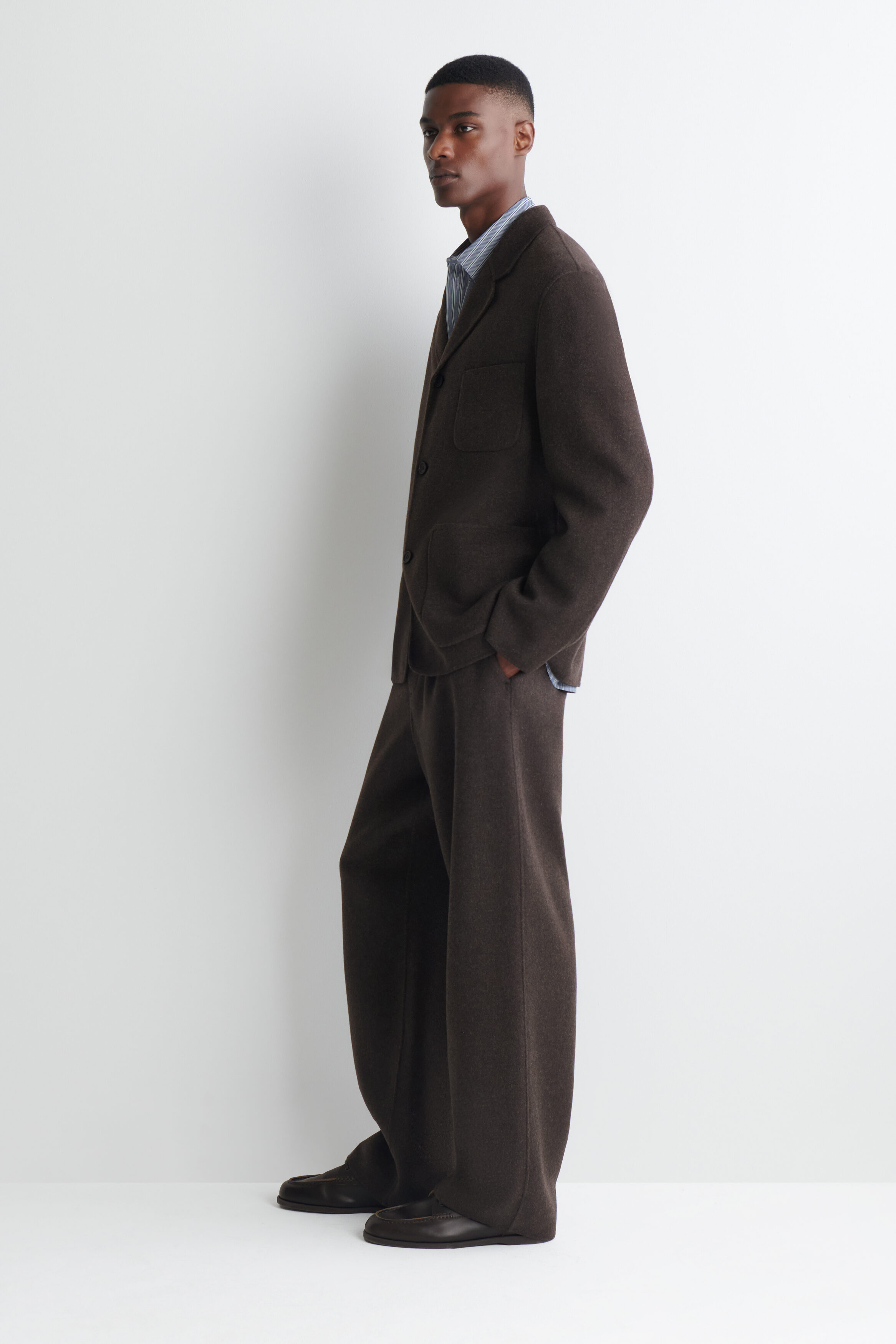 RELAXED DOUBLE-FACED WOOL BLAZER - thumbnail 3