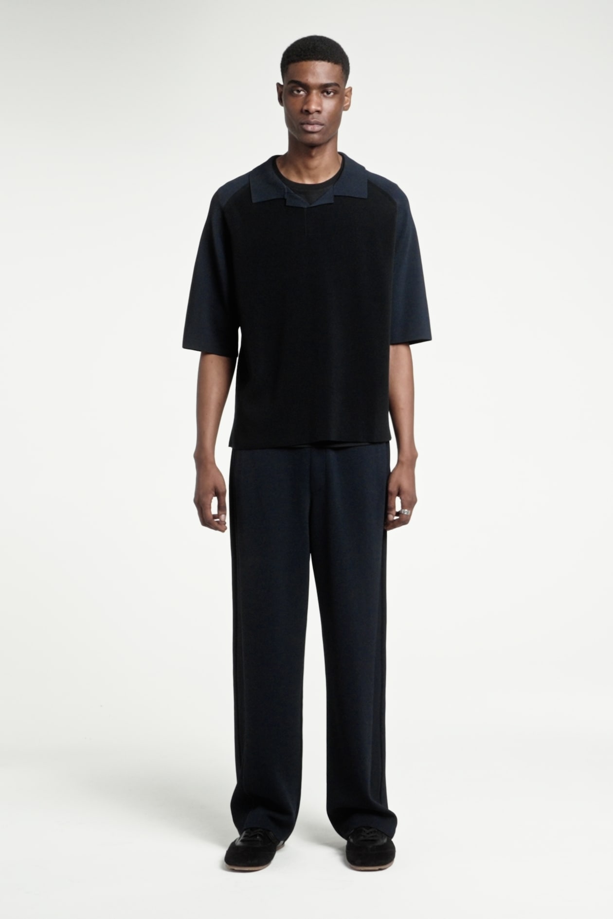 COLOUR-BLOCK DOUBLE-FACED POLO SHIRT