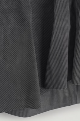 CORDED SUEDE FLARED MIDI SKIRT — ANTHRACITE 6
