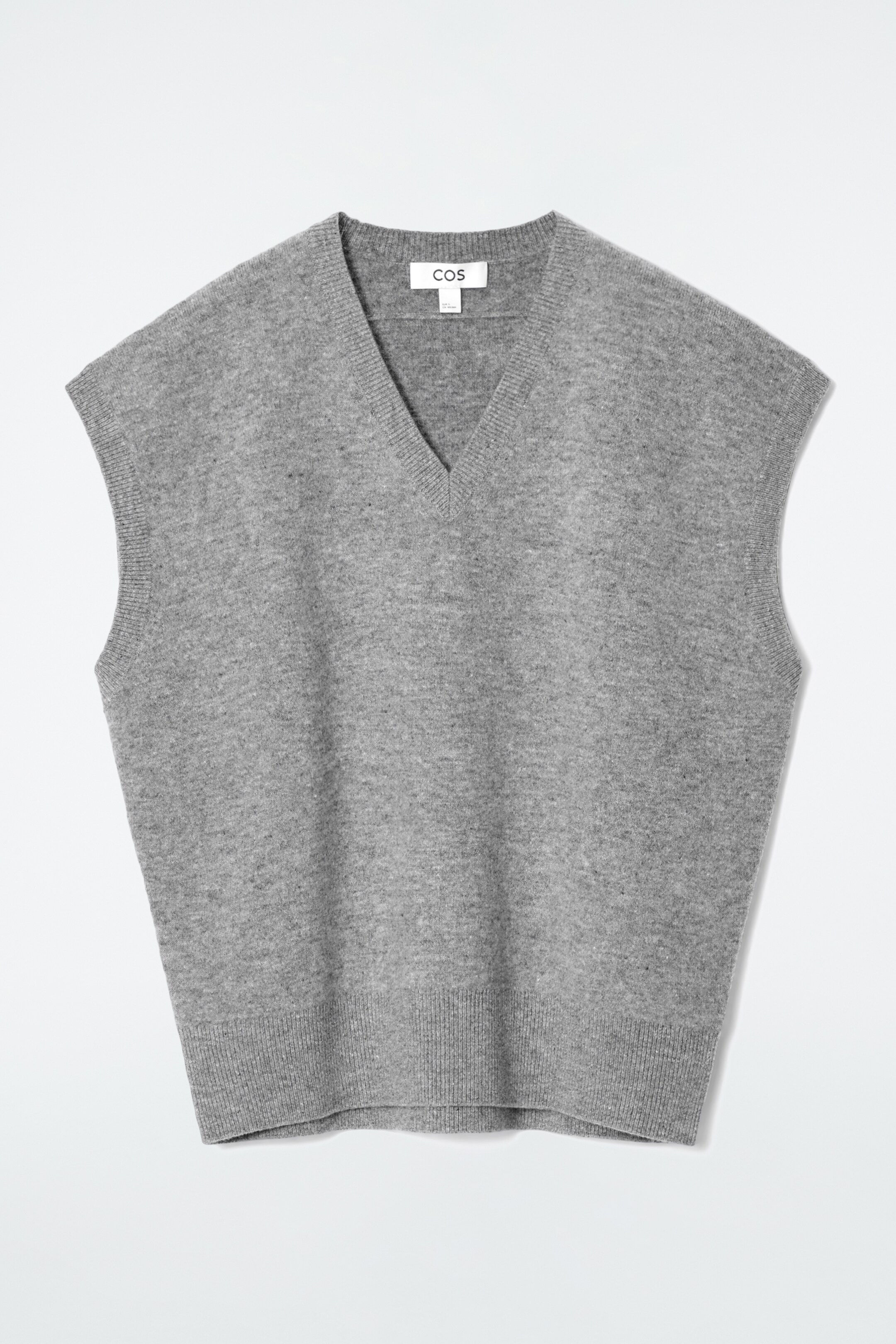 Grotere afbeelding bekijken: DUBBELGEVOERD WOLLEN V-HALS VEST - GRIJS MELANGE - DAMES | H&M BE 1