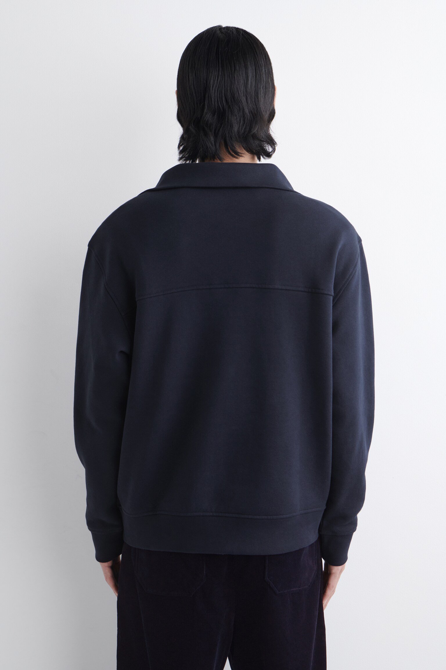 JERSEY DE CUELLO ALTO CON CREMALLERA - AZUL MARINO/MARRÓN OSCURO - 4