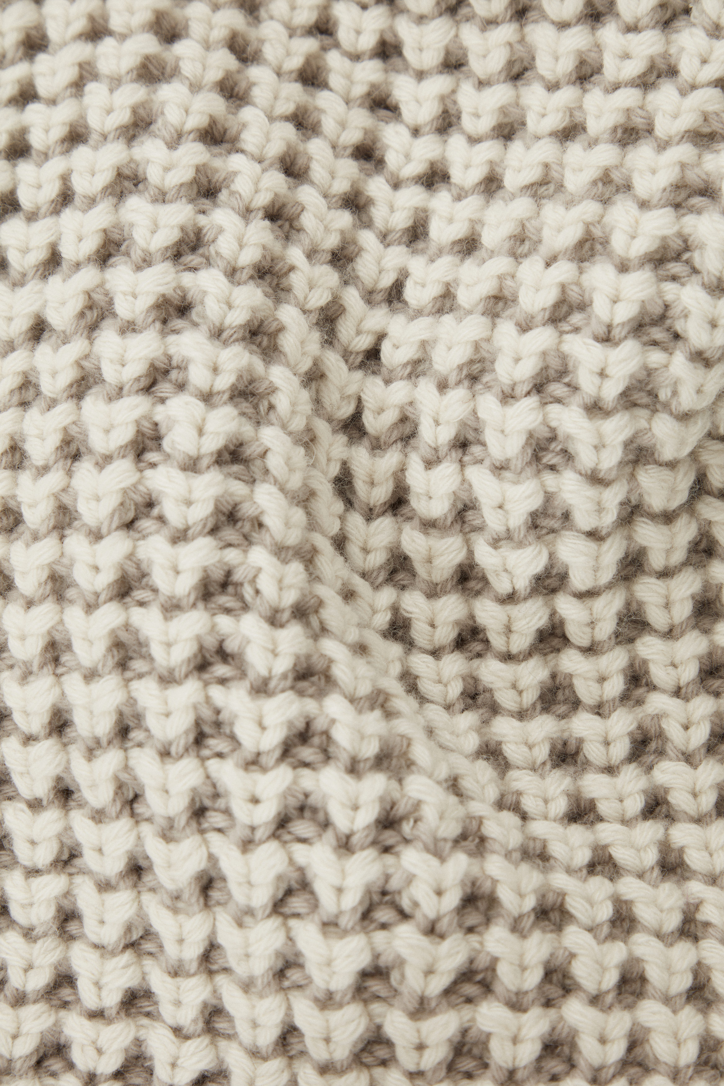 TWO-TONE WAFFLE-KNIT POLO SHIRT - CREAM | COS