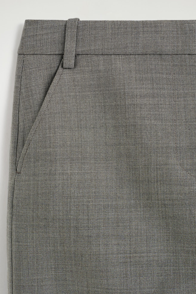TURN-UP WOOL-BLEND PENCIL SKIRT — TAUPE MÉLANGE
