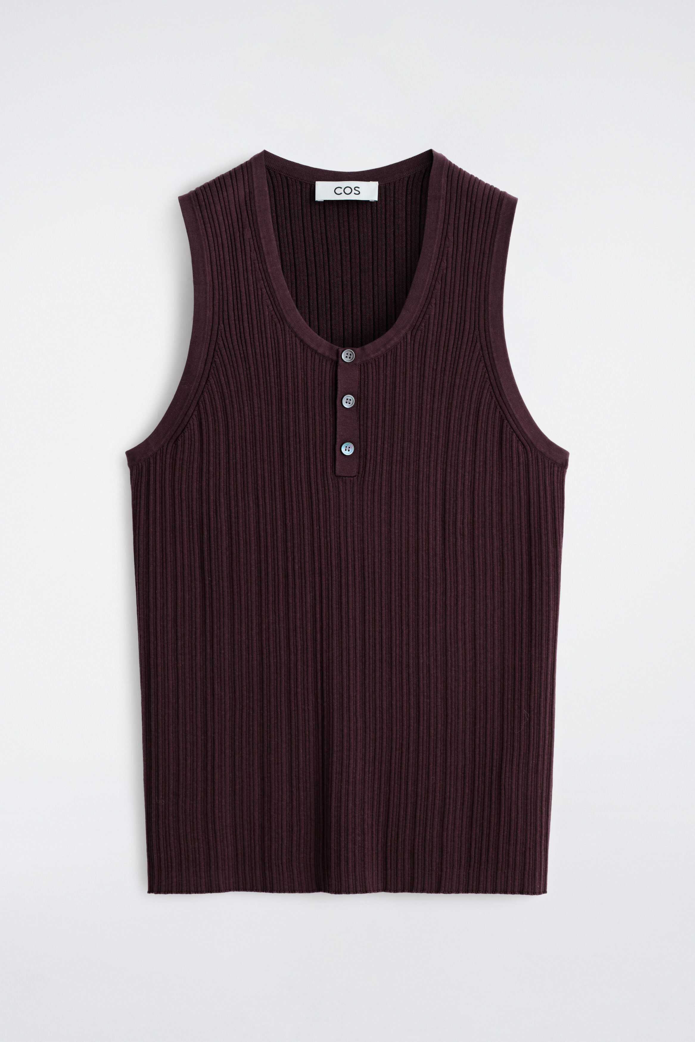 SILK-COTTON HENLEY TANK TOP - BORDEAUX | COS US