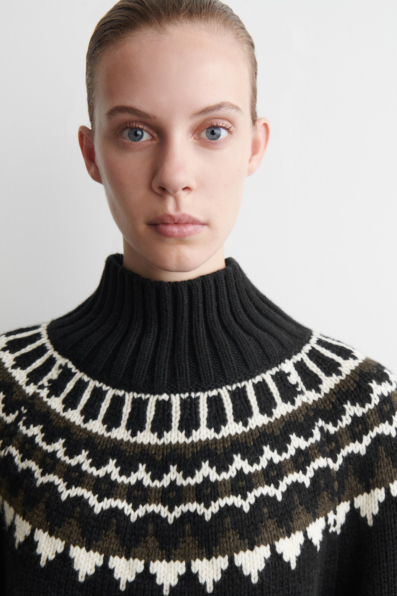 FAIR ISLE WOOL-CASHMERE JUMPER - BLACK / WHITE / BROWN/CREAM / BROWN / PINK - 6