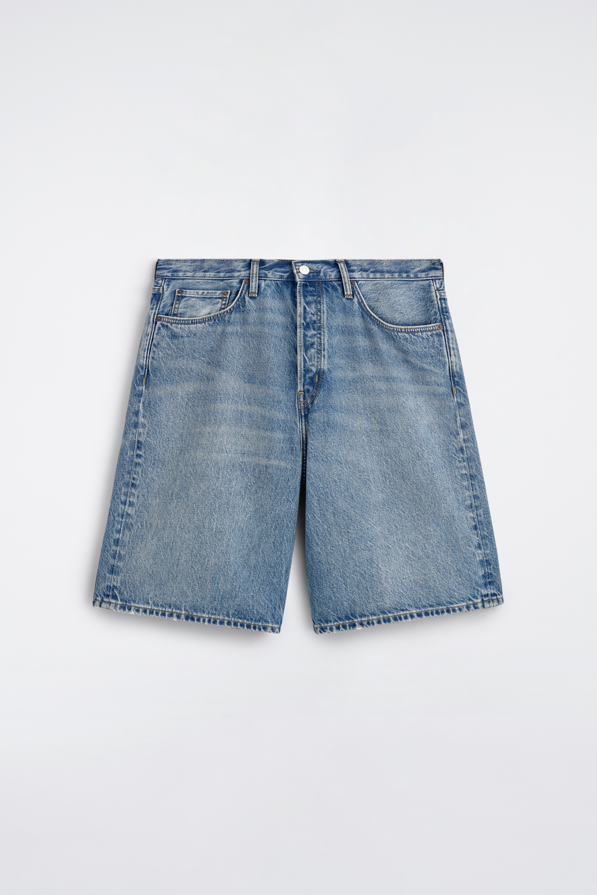 RIDER - BERMUDAS VAQUERAS RELAXED FIT - AZUL/NEGRO DESTEÑIDO