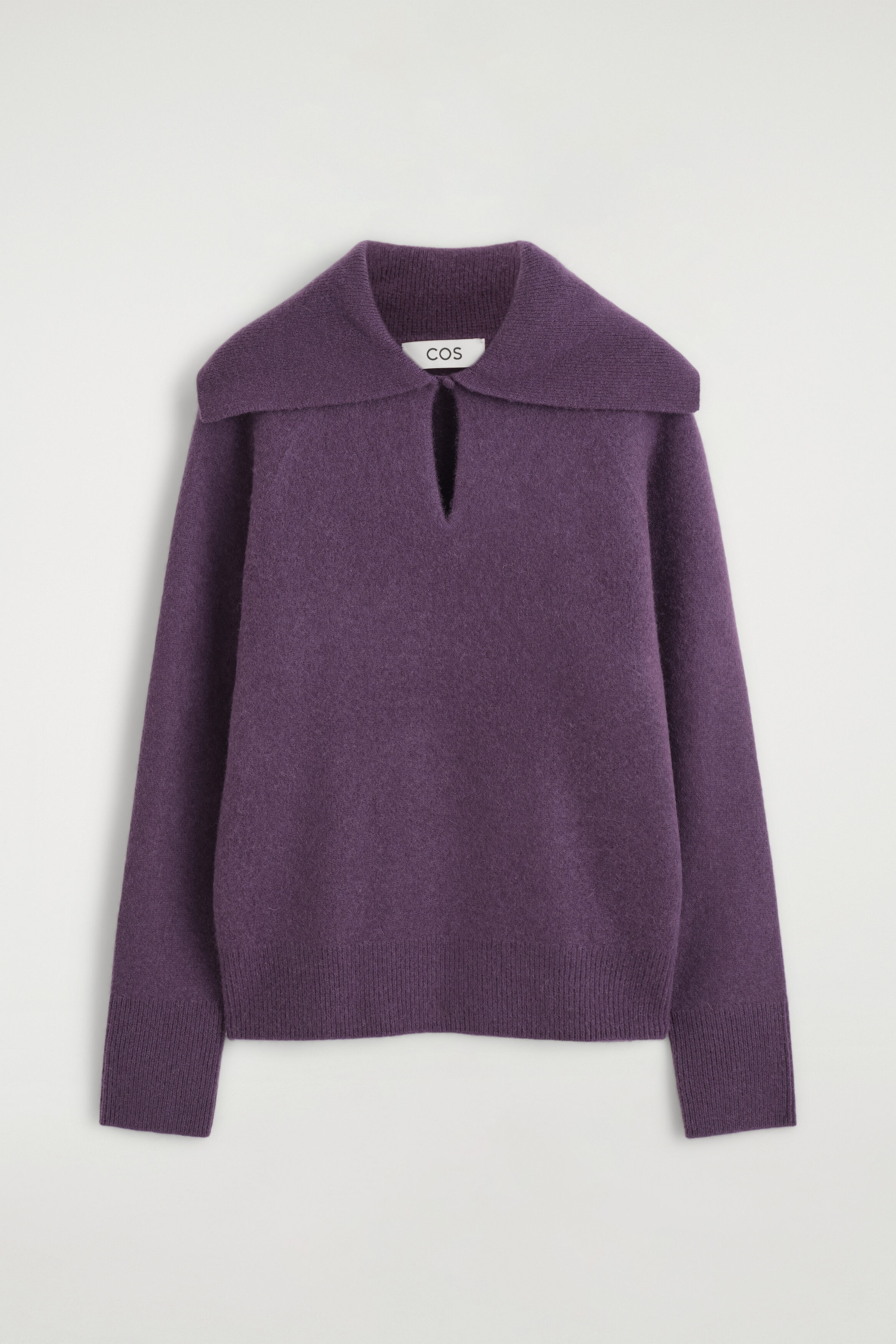 V-DETAIL CASHMERE MOCK-NECK SWEATER