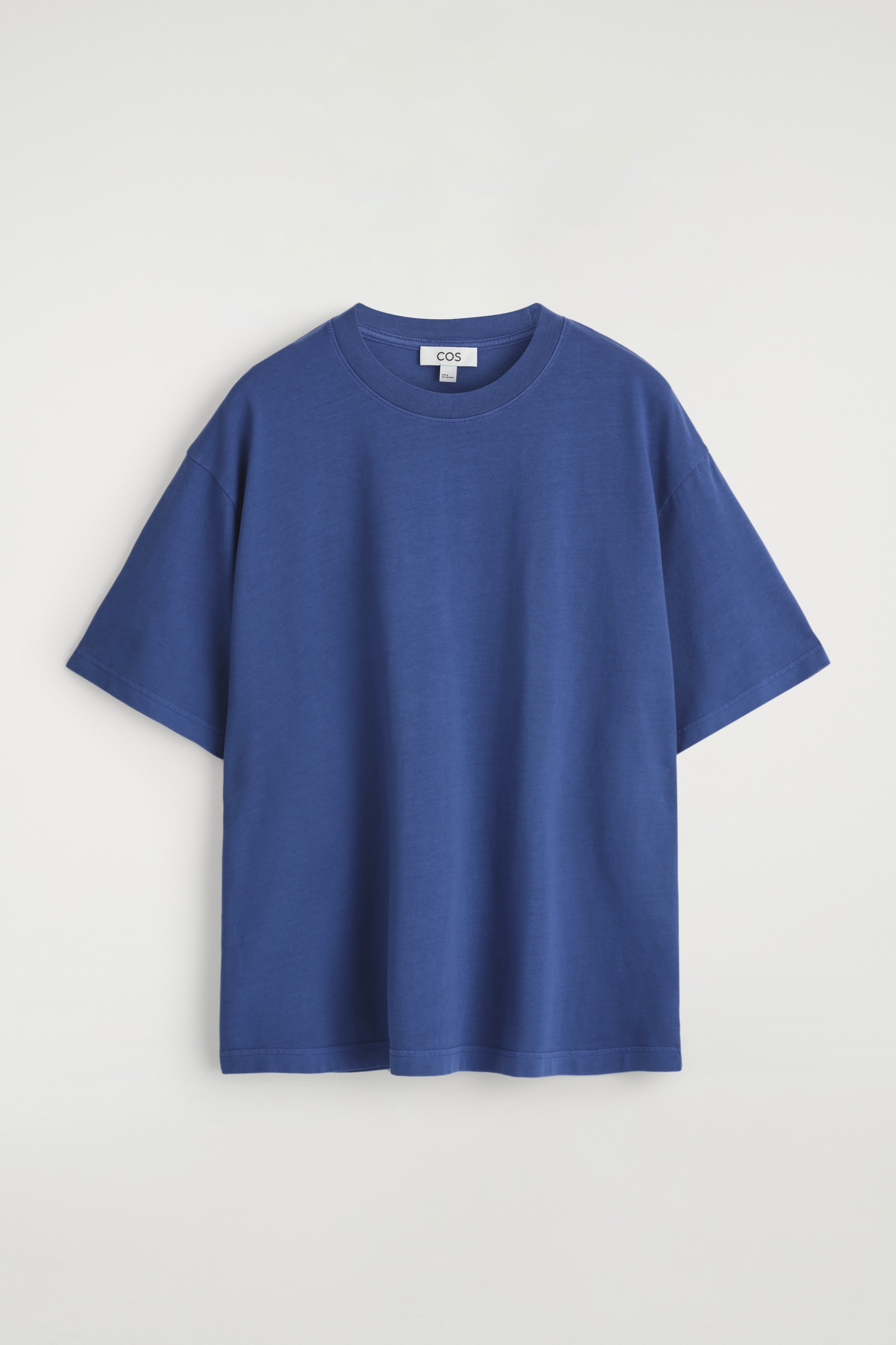 LUŹNY T-SHIRT Z BAWEŁNY - CIEMNONIEBIESKI/GRANATOWY/BIAŁY/CZARNY/BIAŁY/NIEBIESKI