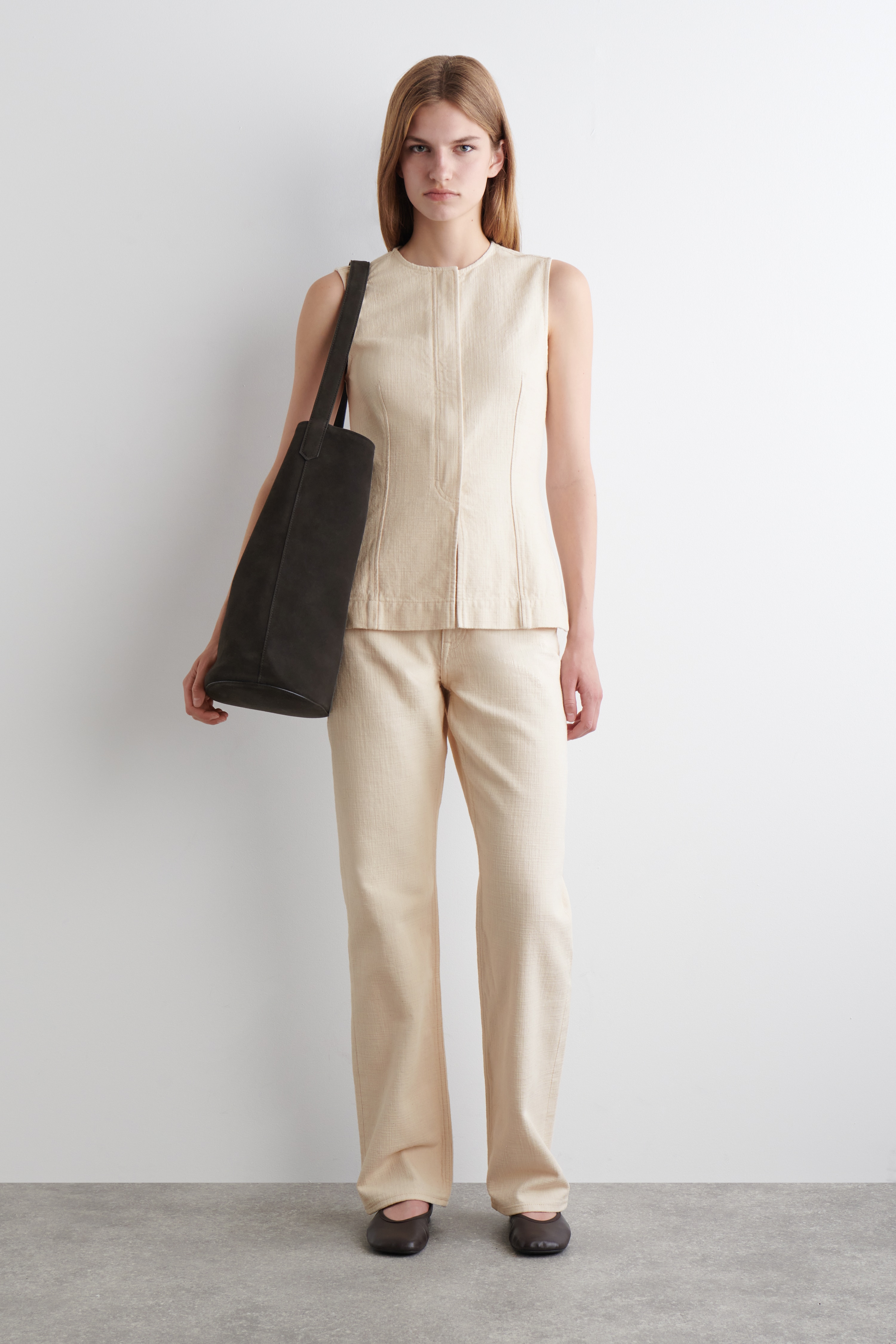 REPRISE CANVAS STRAIGHT-LEG JEANS - CHALK