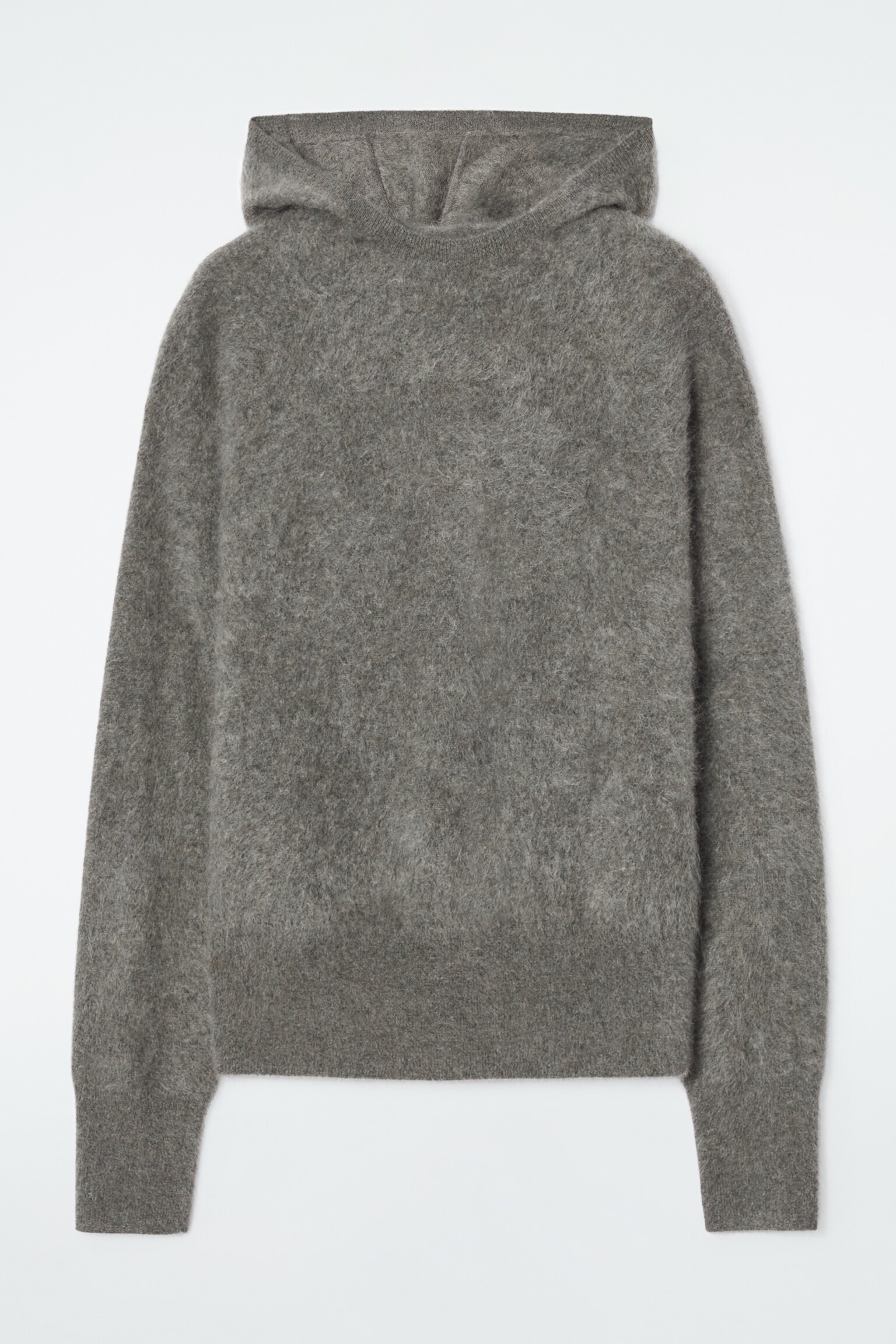 BRUSHED-CASHMERE HOODIE - GREEN-GREY/BLACK - 2