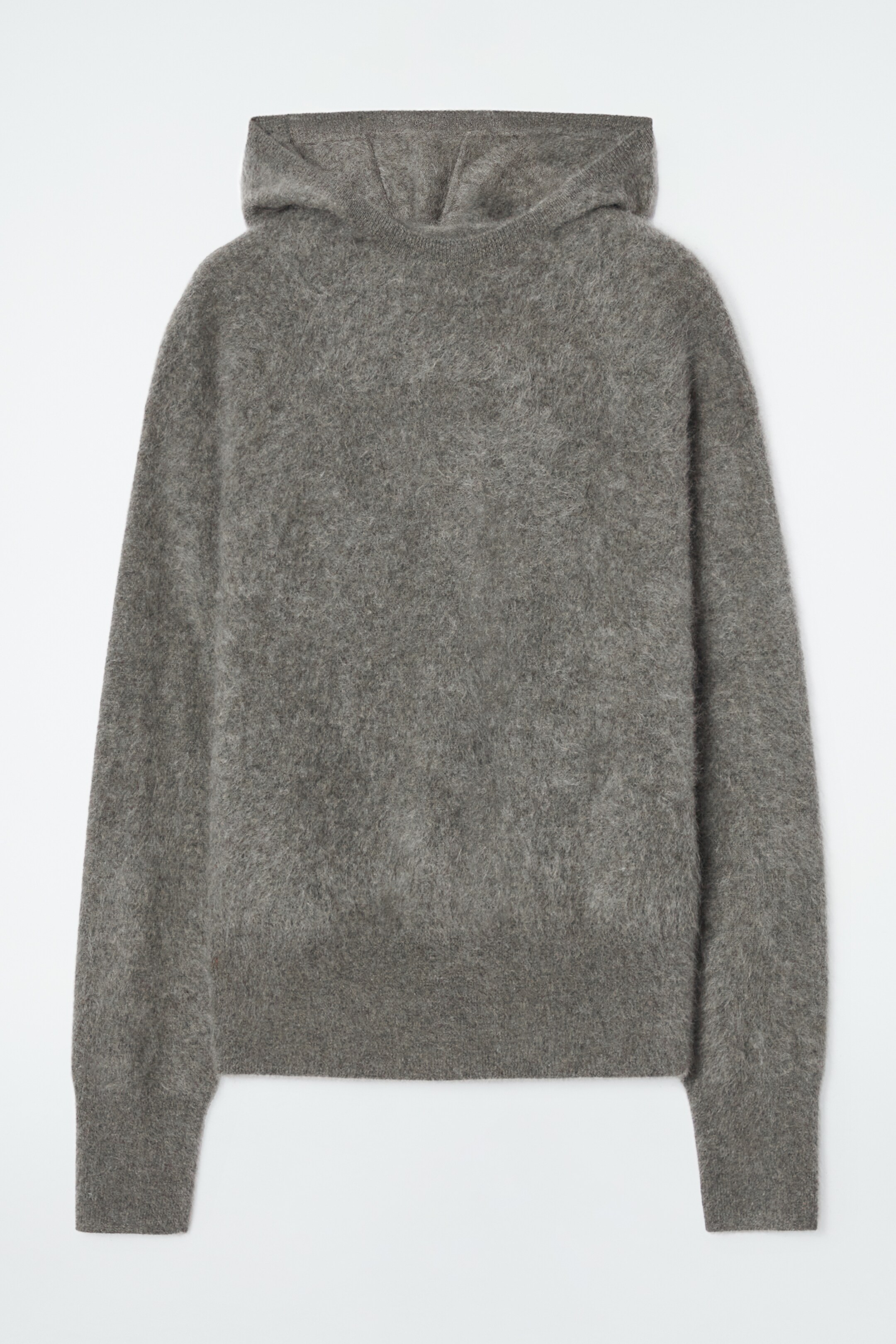 Visa större bild: HOODIE I BORSTAD KASHMIR - GRÅGRÖN - DAM | H&M SE 6