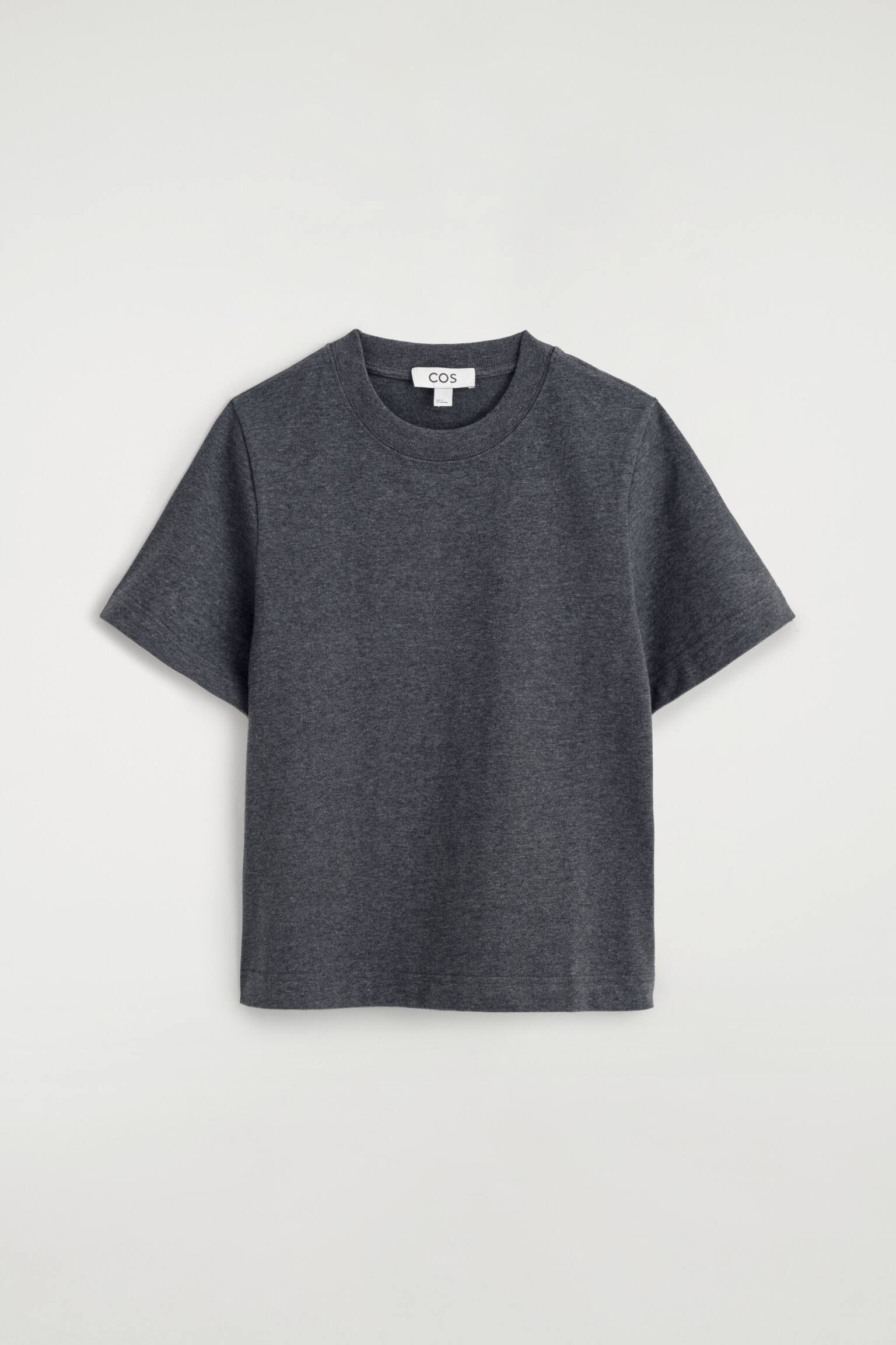 חולצת טי-שירט ללא תיפורים - אפור כהה מלאנז'/NAVY / RED / STRIPED/לבן/ירוק כהה/שחור/YELLOW/BLACK / WHITE / RED / STRIPED/חום כהה/כחול כהה - 1